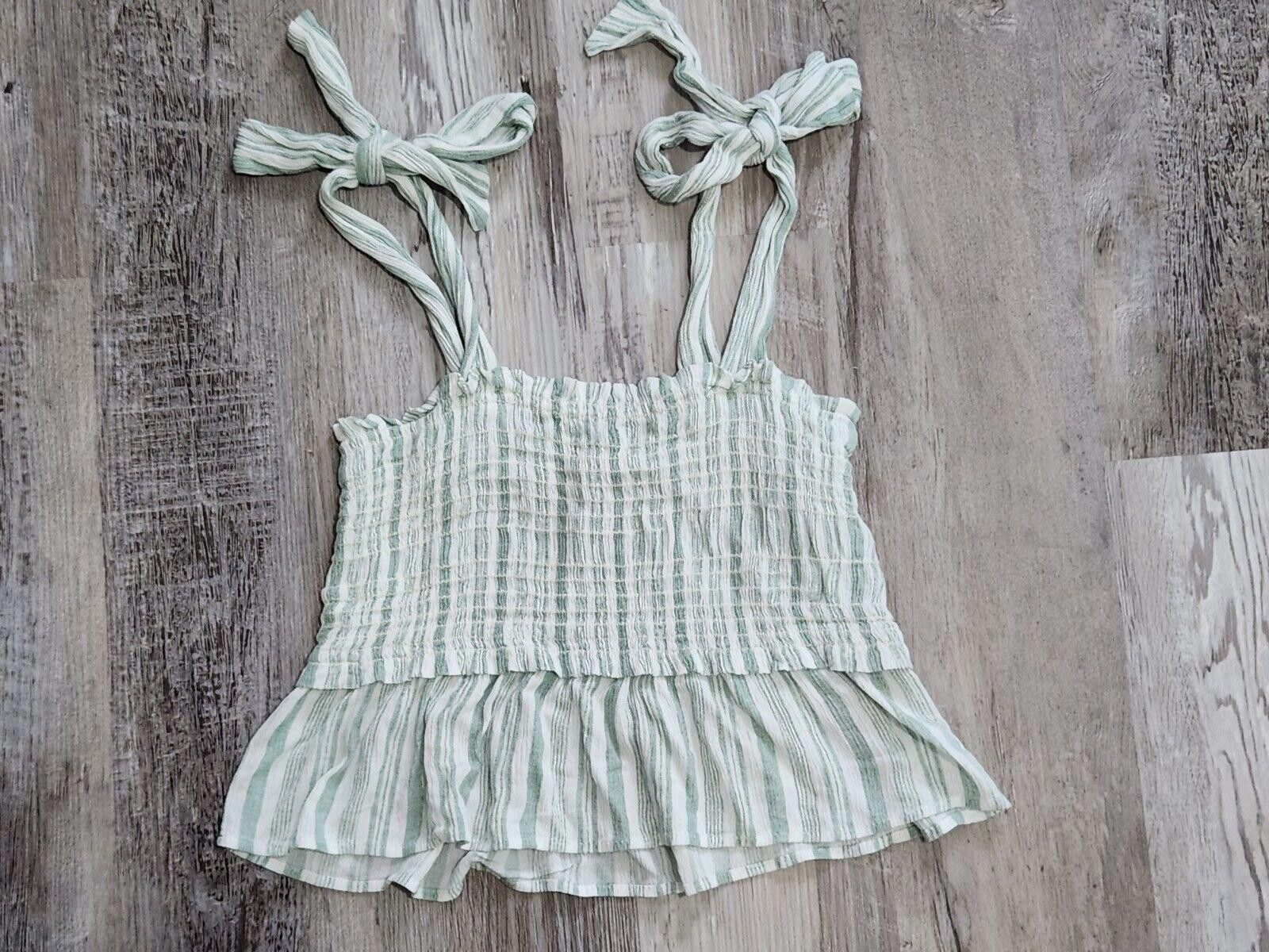 Designer Lazy Sundays Tank Tank Crop Top Large Tie Straps Peplum Size L / US 10 / IT 46 - 1 Thumbnail