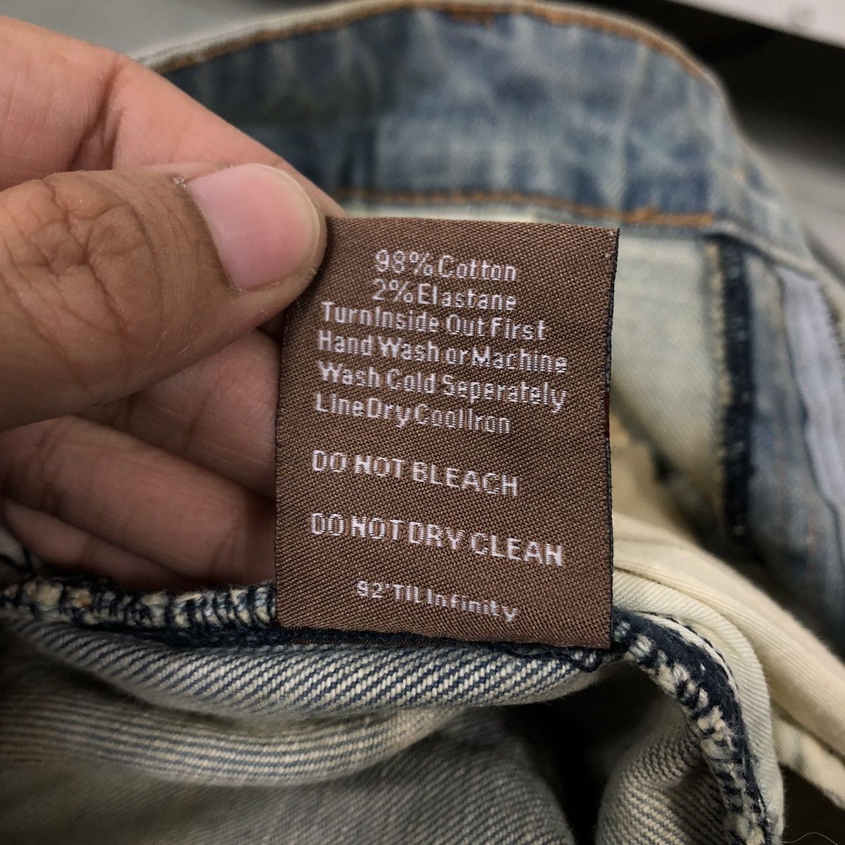 Japanese Brand 🔥Distressed Denim Skinny Punk Design Crysp Denim Japan Size US 34 / EU 50 - 18 Thumbnail