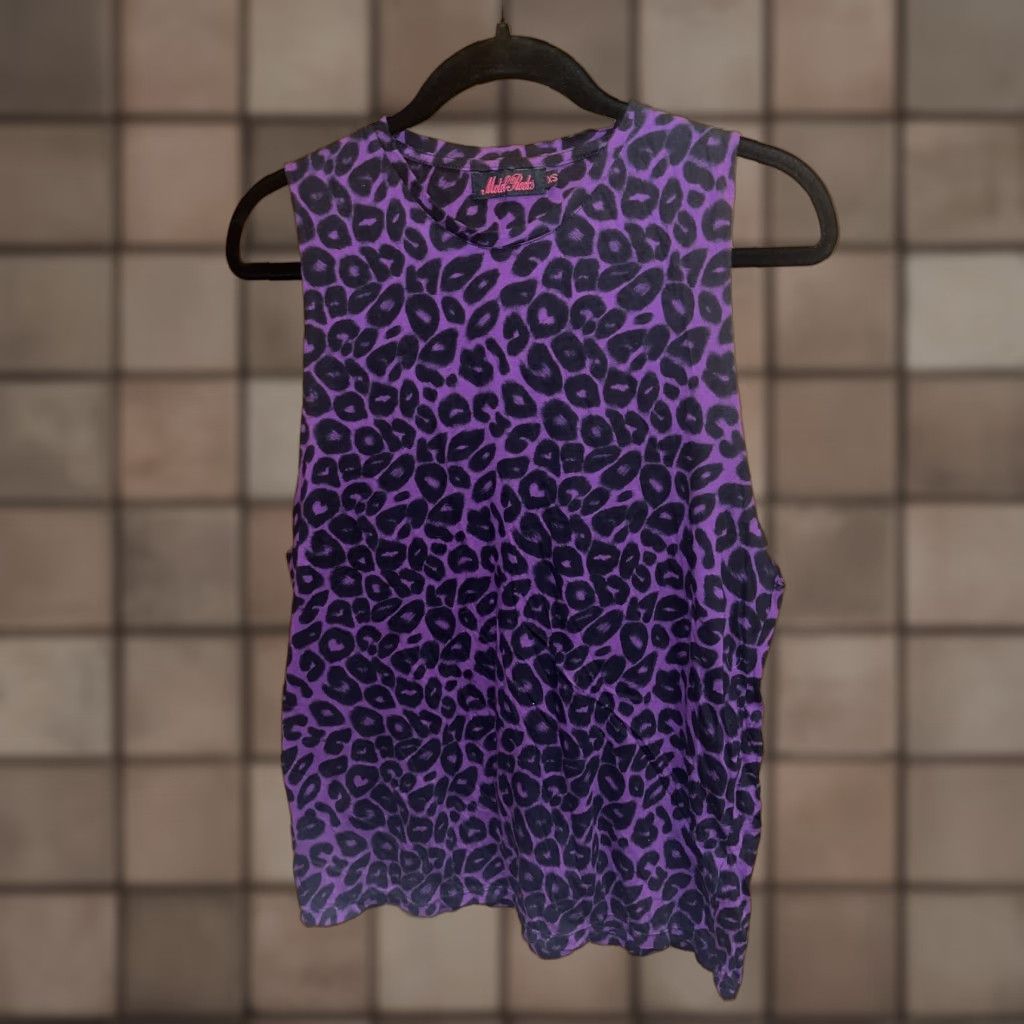 Vintage VINTAGE Motel Women's XS Tank Top Sleeveless Animal Print Oversized Casual Summer Spring Fall Size XS / US 0-2 / IT 36-38 - 1 Thumbnail