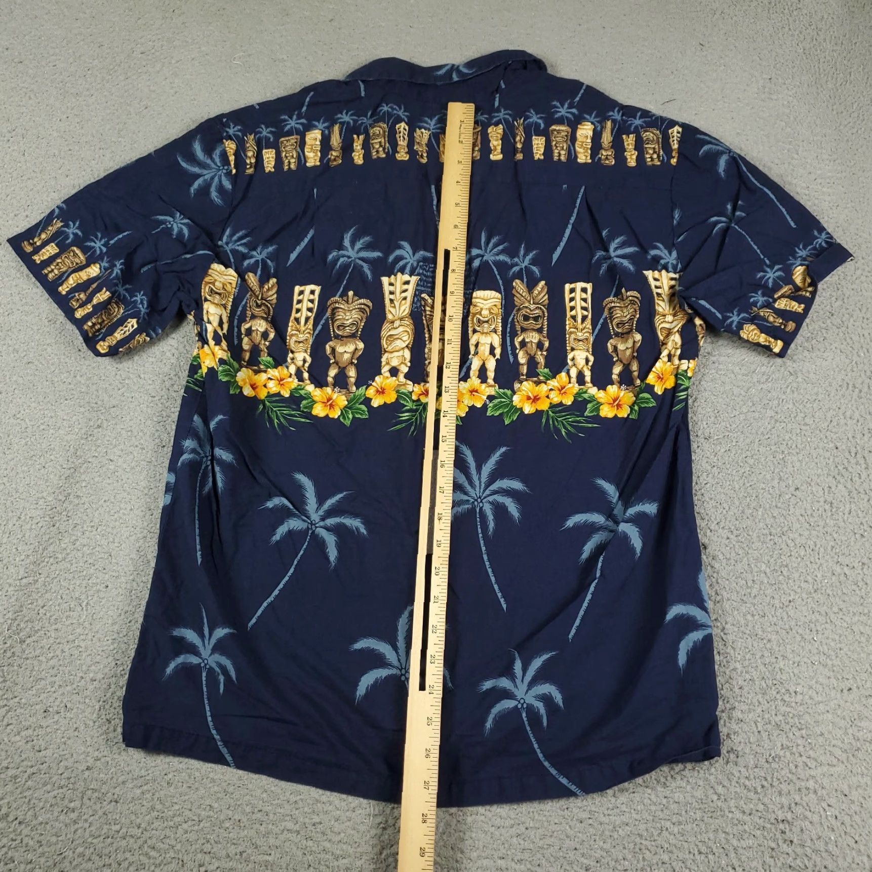 Vintage KY's Hawaiian Button-Up Shirt Mens Medium Blue Floral Collared Cotton Casual Aloha Outdoors Size US M / EU 48-50 / 2 - 3 Thumbnail