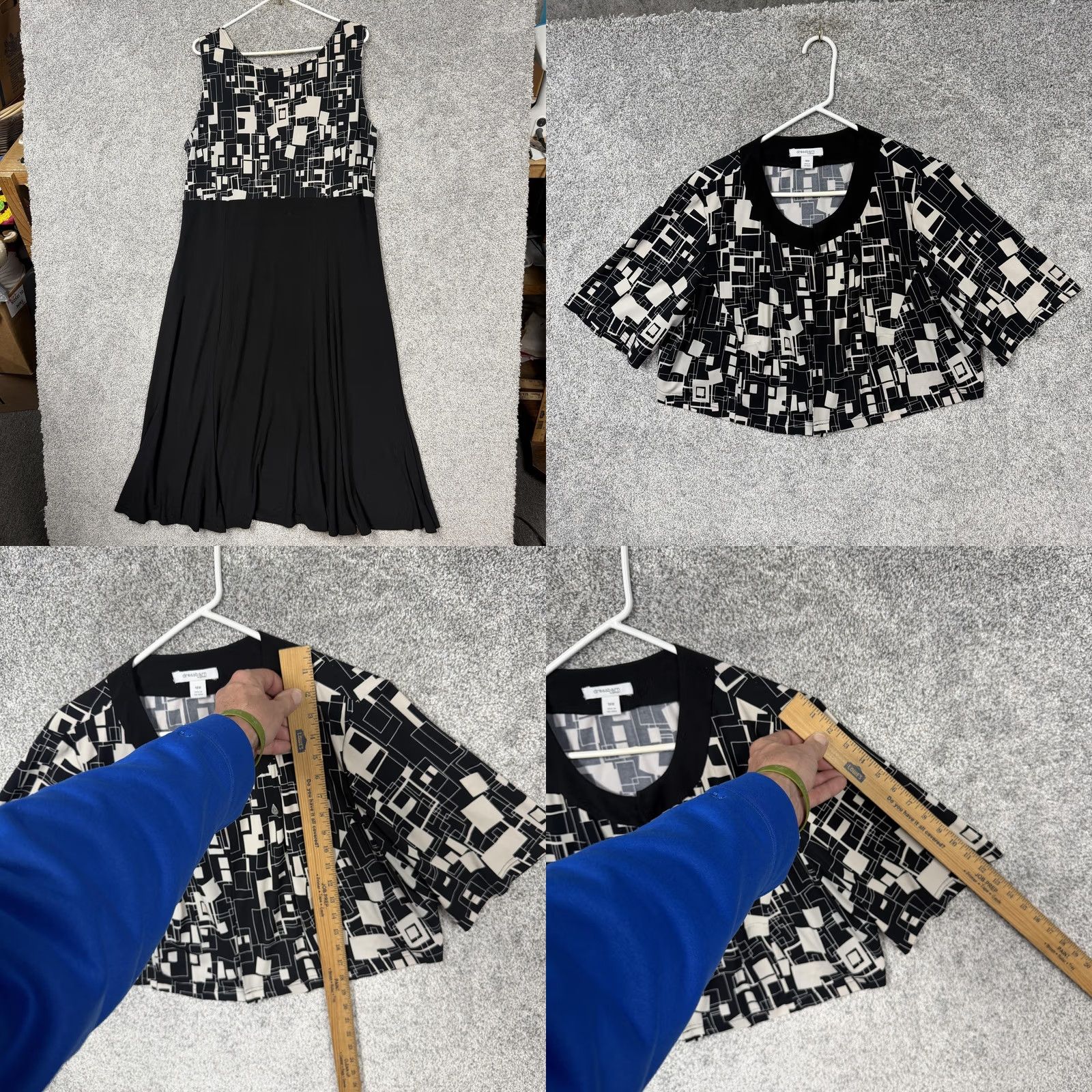 Vintage VINTAGE Dressbarn Jacket Dress 18W Geometric Tank Set Black Office Church Workwear Size XXL / US 16-18 / IT 52-54 - 8 Thumbnail