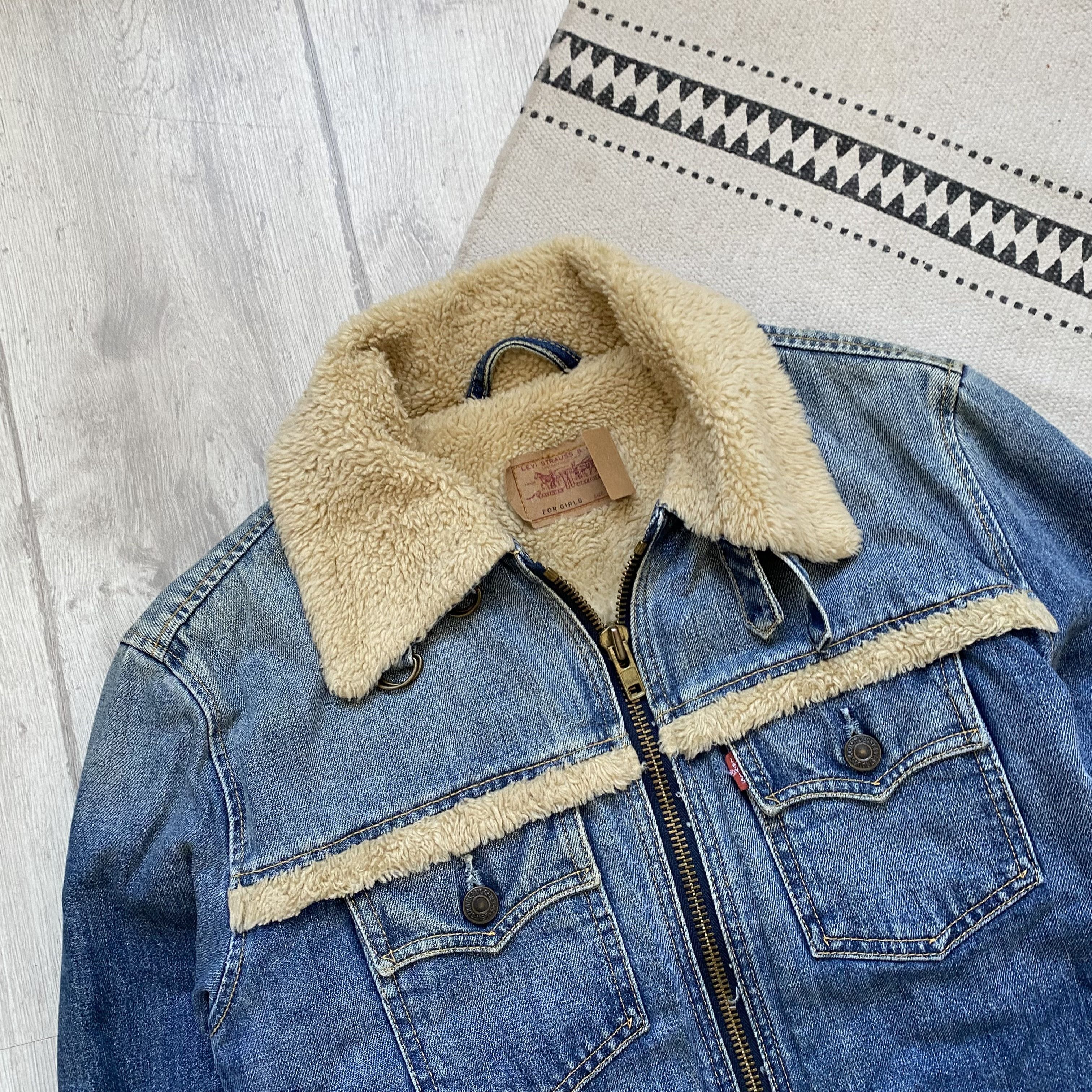 If Six Was Nine Vintage Y2K LEVIS Denim Faux Fur Jacket Sherpa kapital Size S / US 4 / IT 40 - 2 Thumbnail
