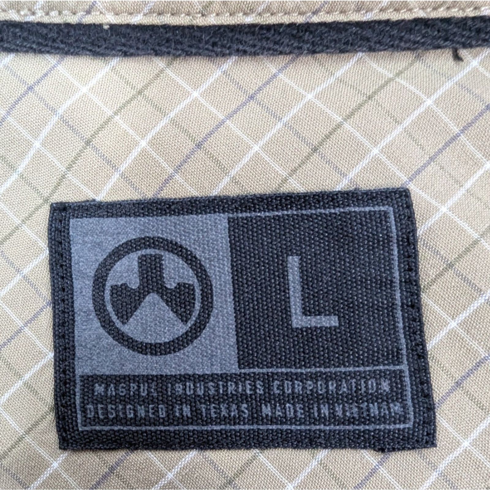 Vintage Magpul Shirt Mens Large Beige Plaid Button-Up Short Sleeve Snap Casual Outdoor Military Classic. Size US L / EU 52-54 / 3 - 7 Thumbnail