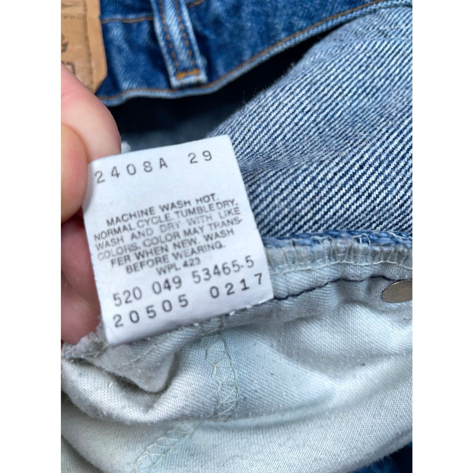 Levi's VINTAGE Levi's 505 Jeans - Regular Straight Leg Denim for Men - 37W x 28L, Blue, 1980s Grunge Classic, Mid Rise, Zip Fly, 5-Pocket, Cotton Size US 38 / EU 54 - 4 Thumbnail