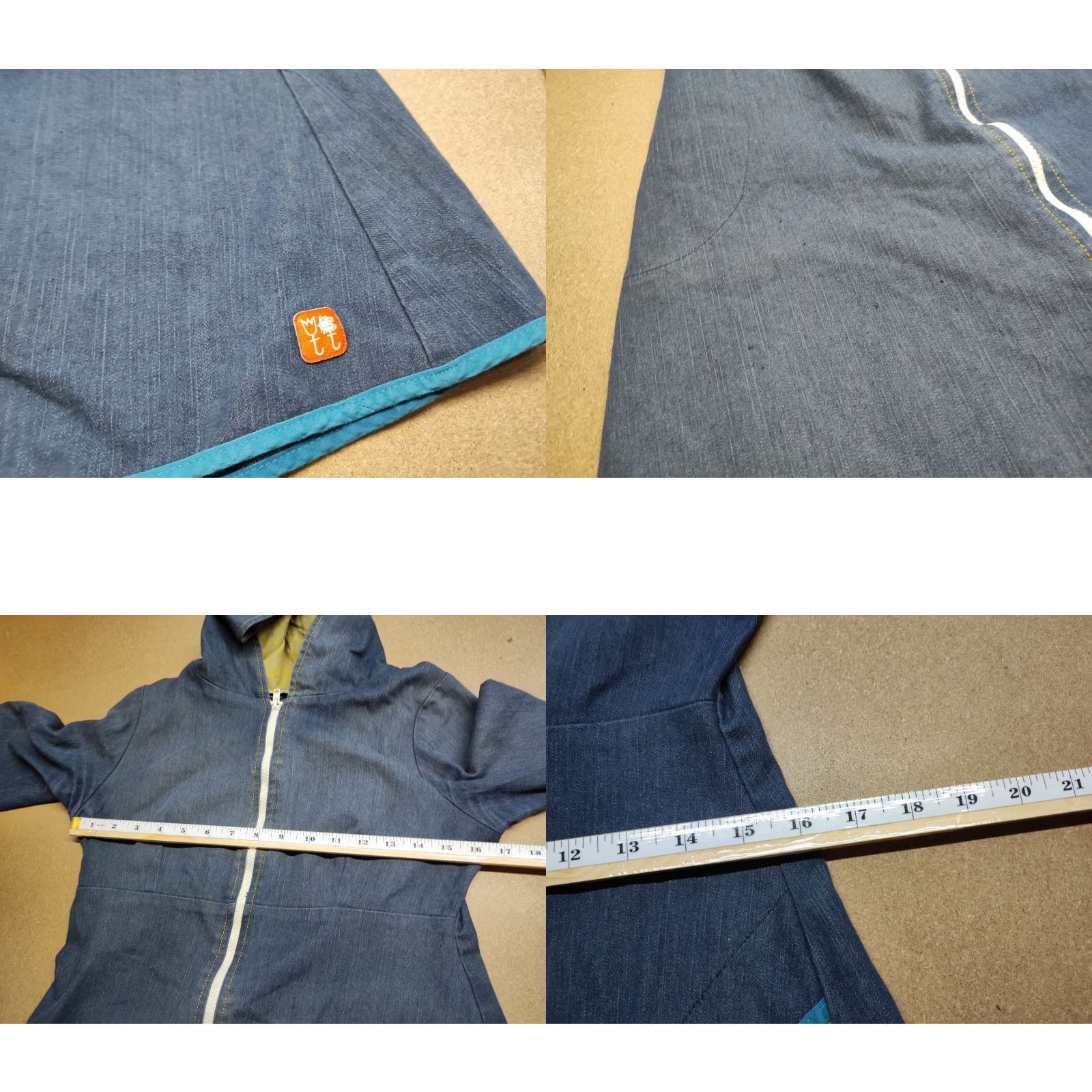 Denime Tulip & Tatamo Oda Dress Womens Size M Boutique Hooded Norway Blue Denim Dress Long Sleeve Pullover Casual Fall Spring Summer Cotton Polyester Velvet? Size M / US 6-8 / IT 42-44 - 8 Thumbnail