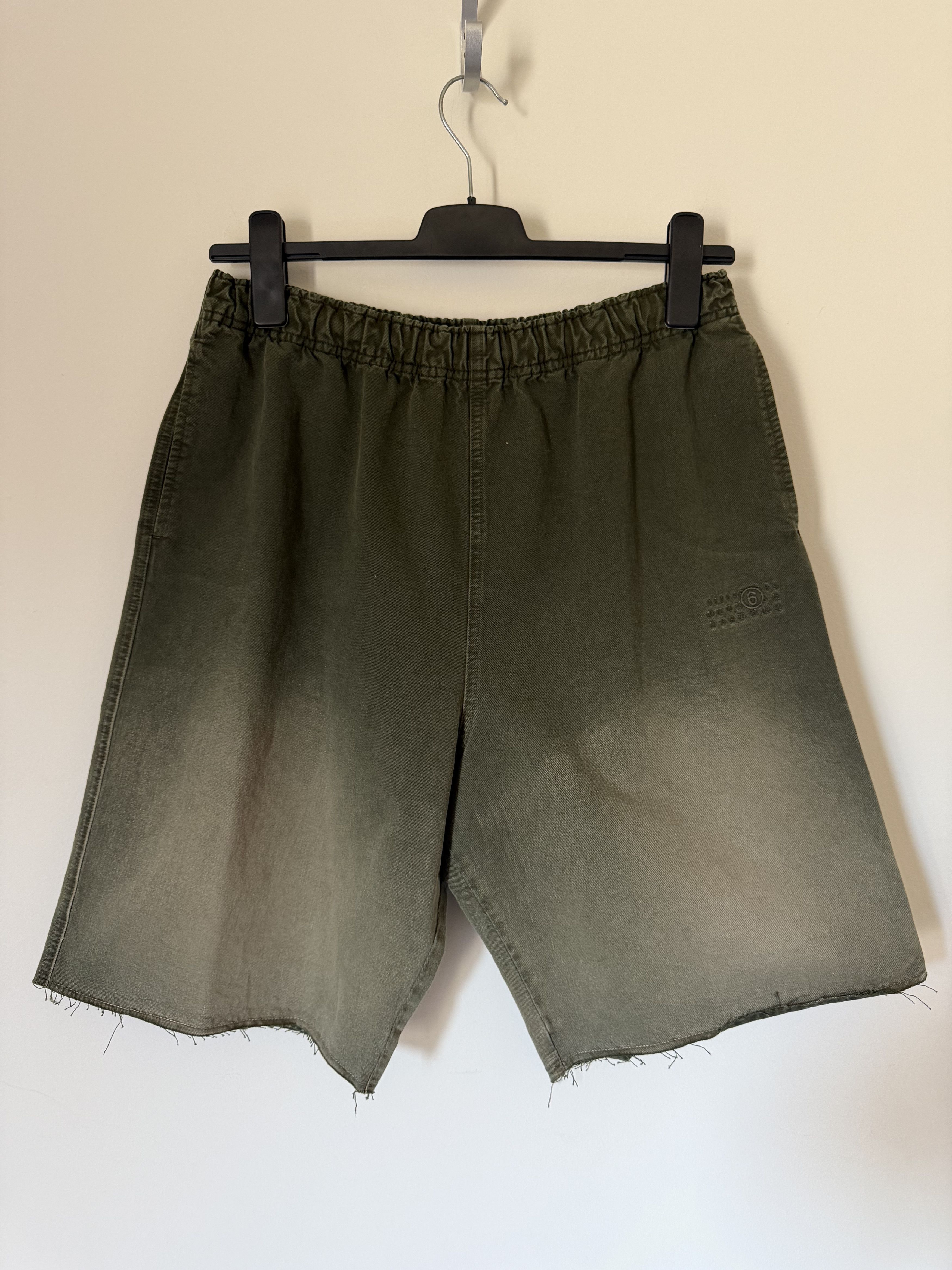 MM6 MM6 Maison Margiela Easy Cutoff Denim Shorts in Green Size US 34 / EU 50 - 1 Thumbnail