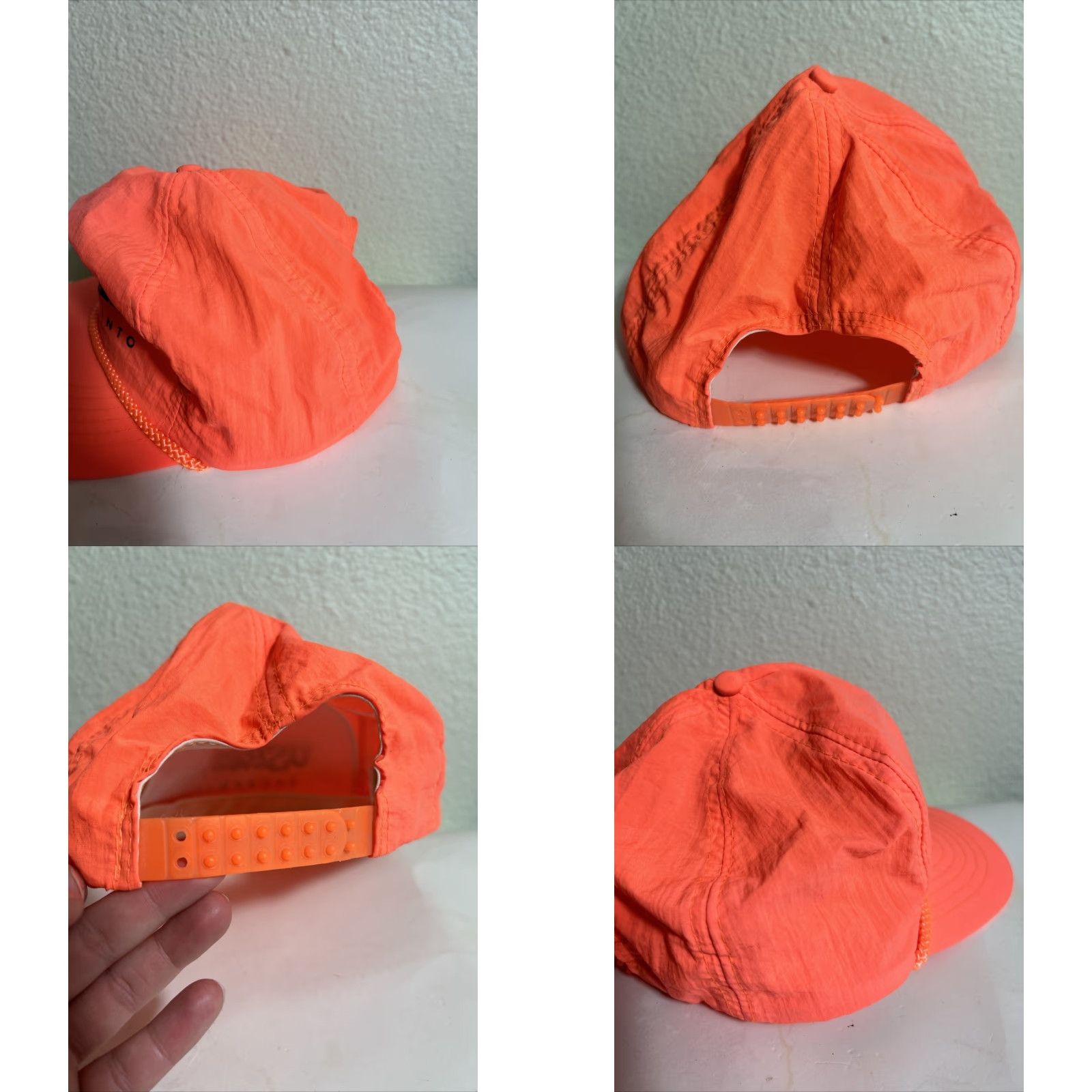 Vintage VINTAGE Headmost SnapBack Hat Neon Orange Adjustable Men One Size Orange Snapback Hat Size ONE SIZE - 8 Thumbnail