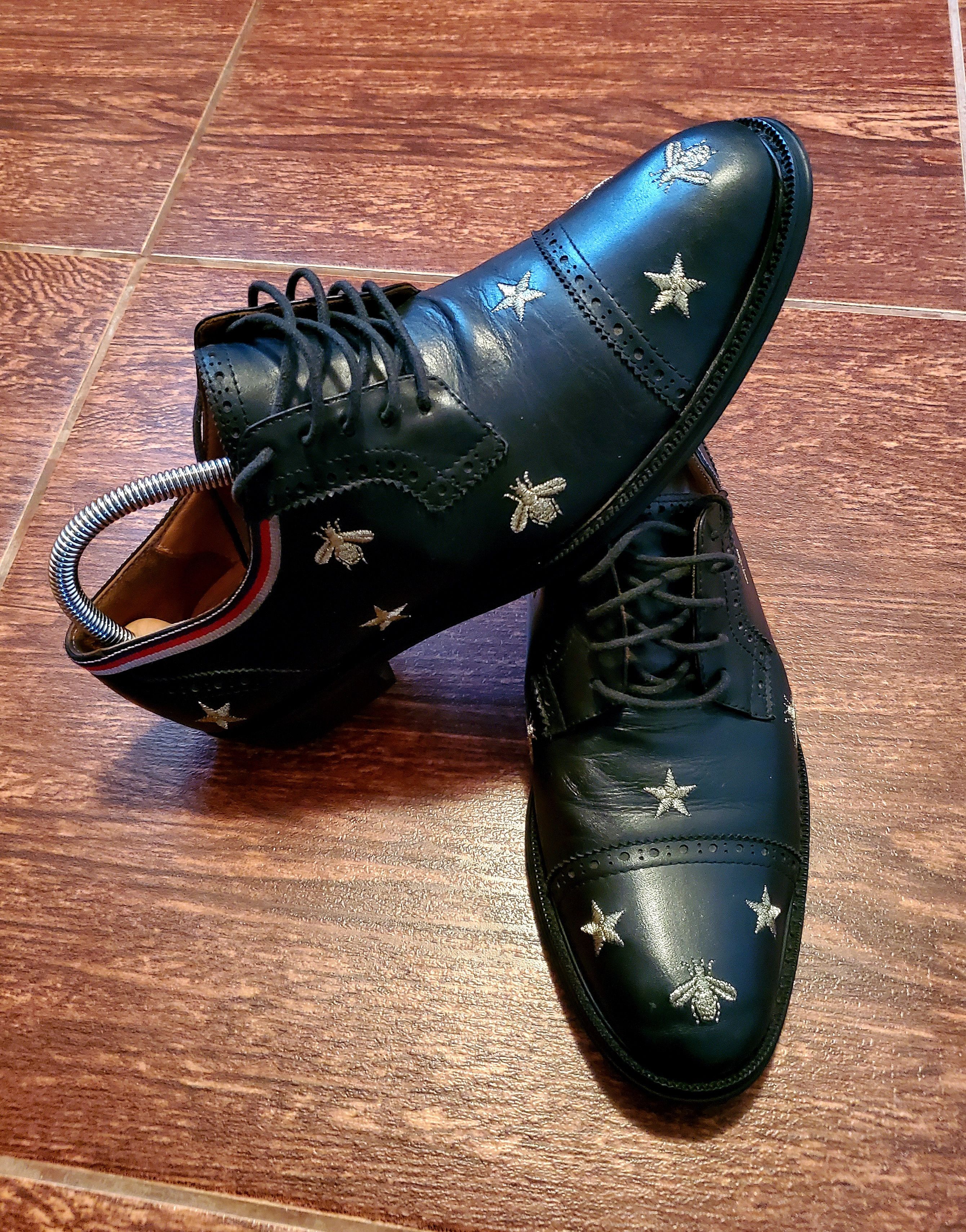 Gucci GUCCI Leather Embroidered Brogue Shoes perfect condition Size US 6.5 / EU 39-40 - 2 Thumbnail