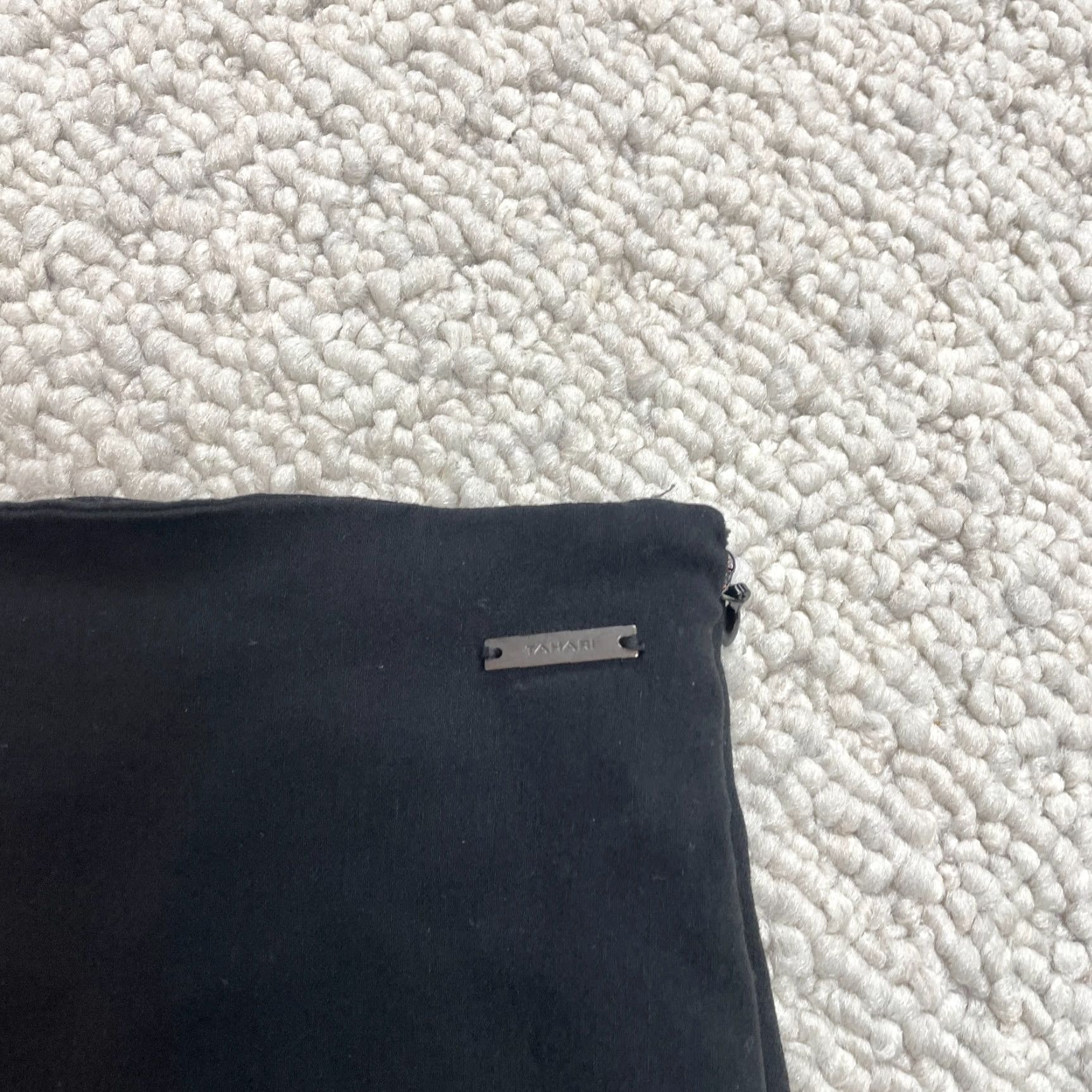 Vintage Tahari Pants Straight Leg Ankle Women's Sl S Black 29x27 Zip Pockets Stretch Knit Rayon Nylon Spandex Size 28" / US 6 / IT 42 - 7 Thumbnail