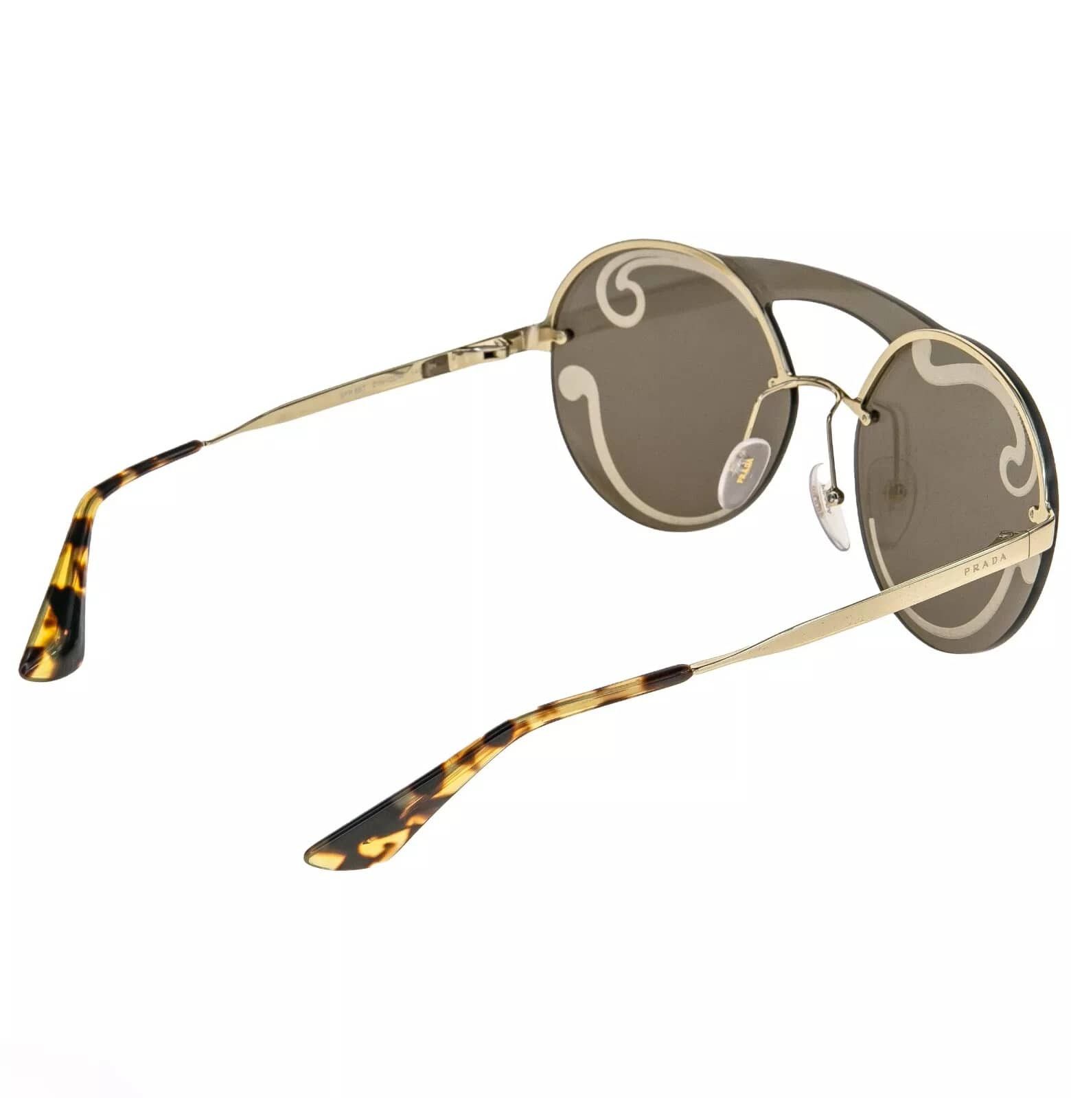 Prada PRADA 65T CINEMA Rimless Sunglasses Gold Swirl Mirror PR65TS Size ONE SIZE - 2 Thumbnail
