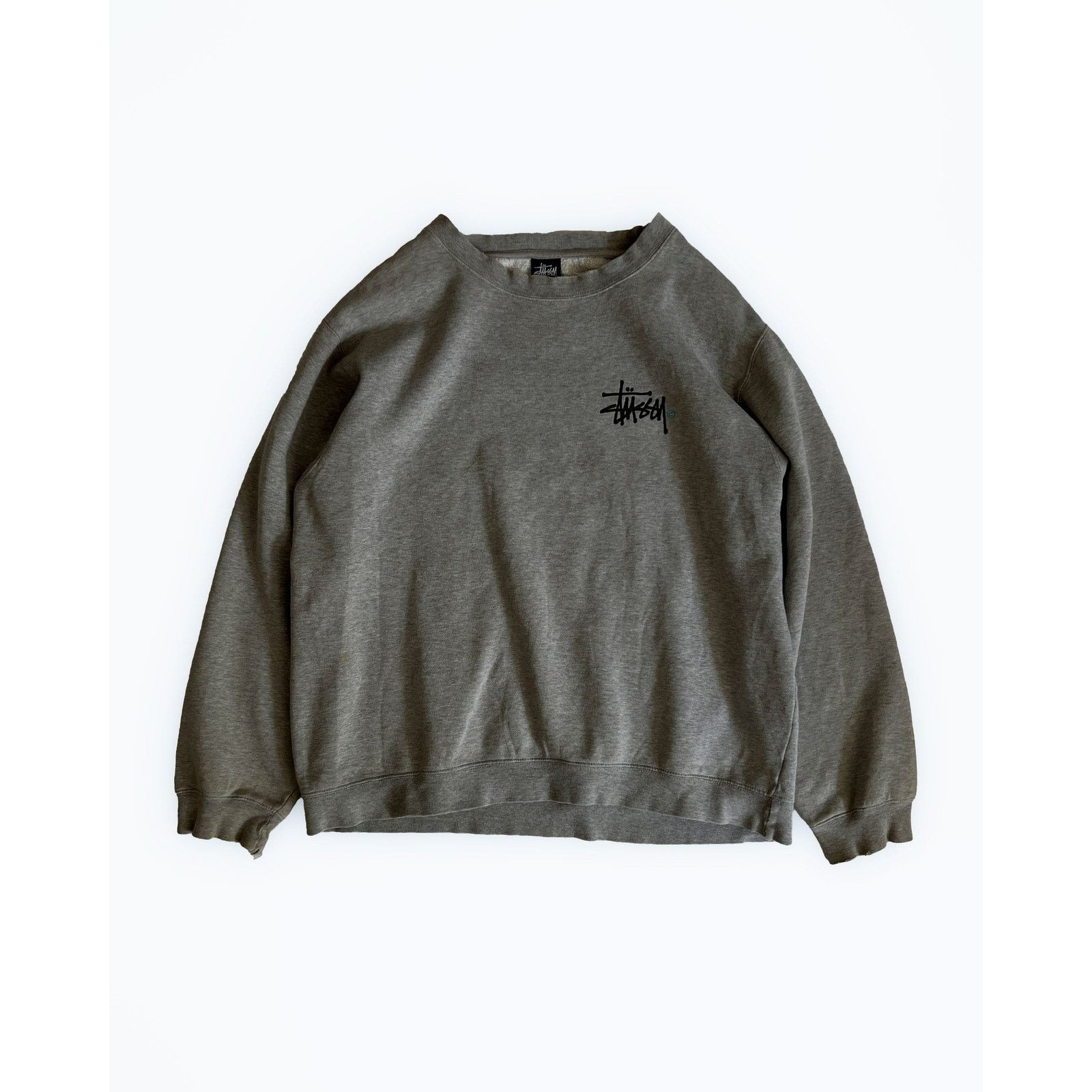Stussy 1990s Stüssy Grey Signature Sweatshirt Size US L / EU 52-54 / 3 - 1 Thumbnail