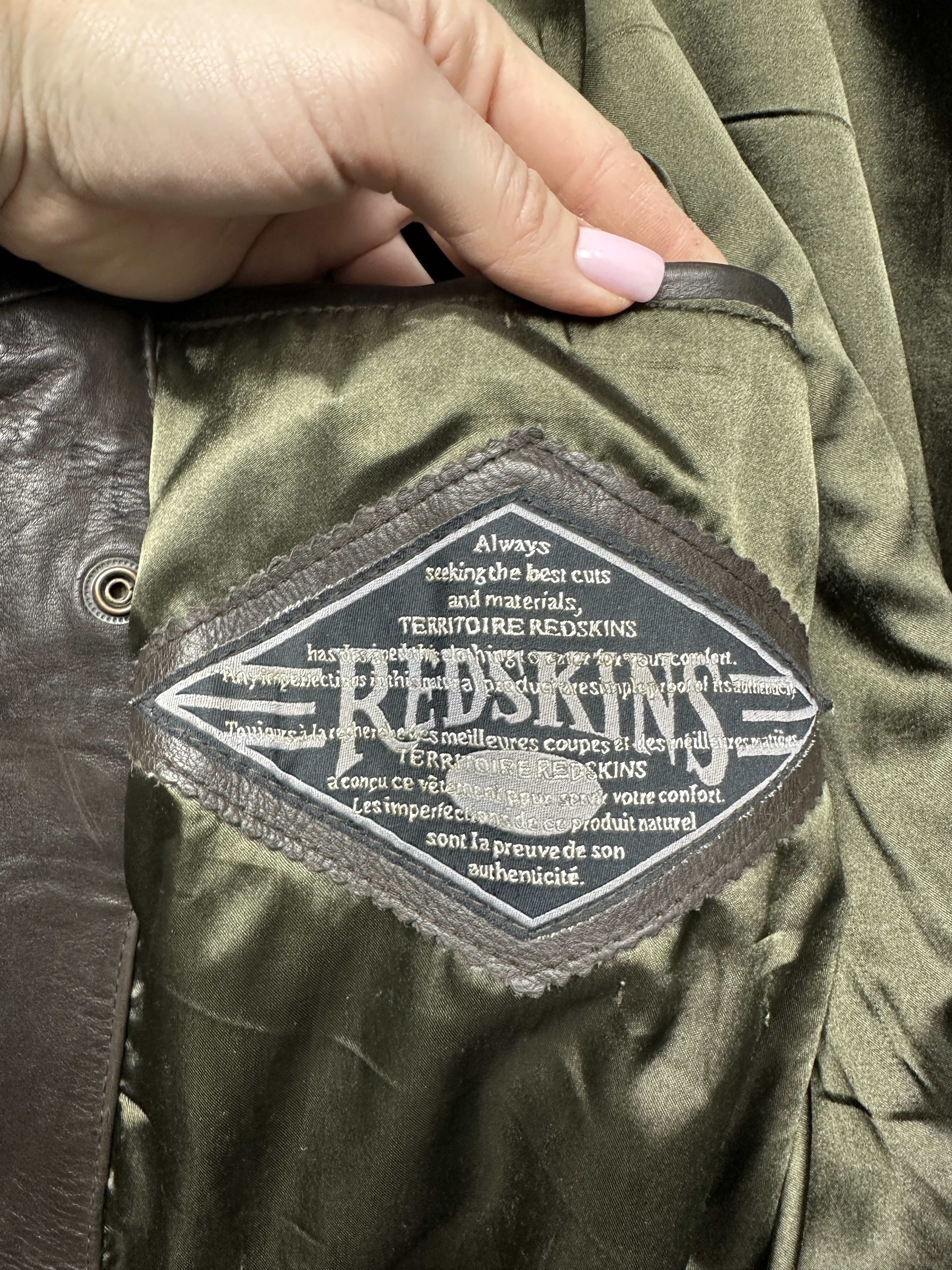 Genuine Leather Redskins Vintage Mens Leather Bomber Jacket Size US XL / EU 56 / 4 - 14 Thumbnail