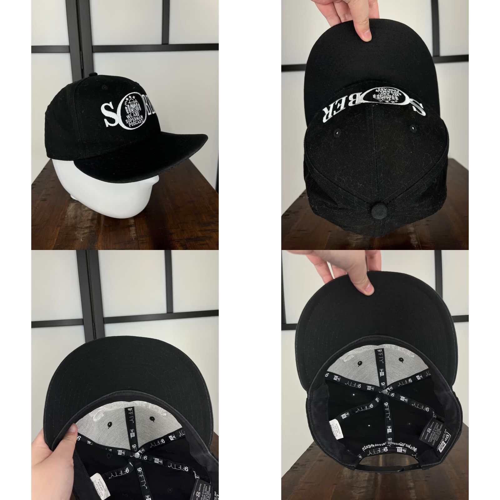New Era New Era Hat Adult OS Black 9Fifty Cotton Snap Back Podcast Size ONE SIZE - 8 Thumbnail