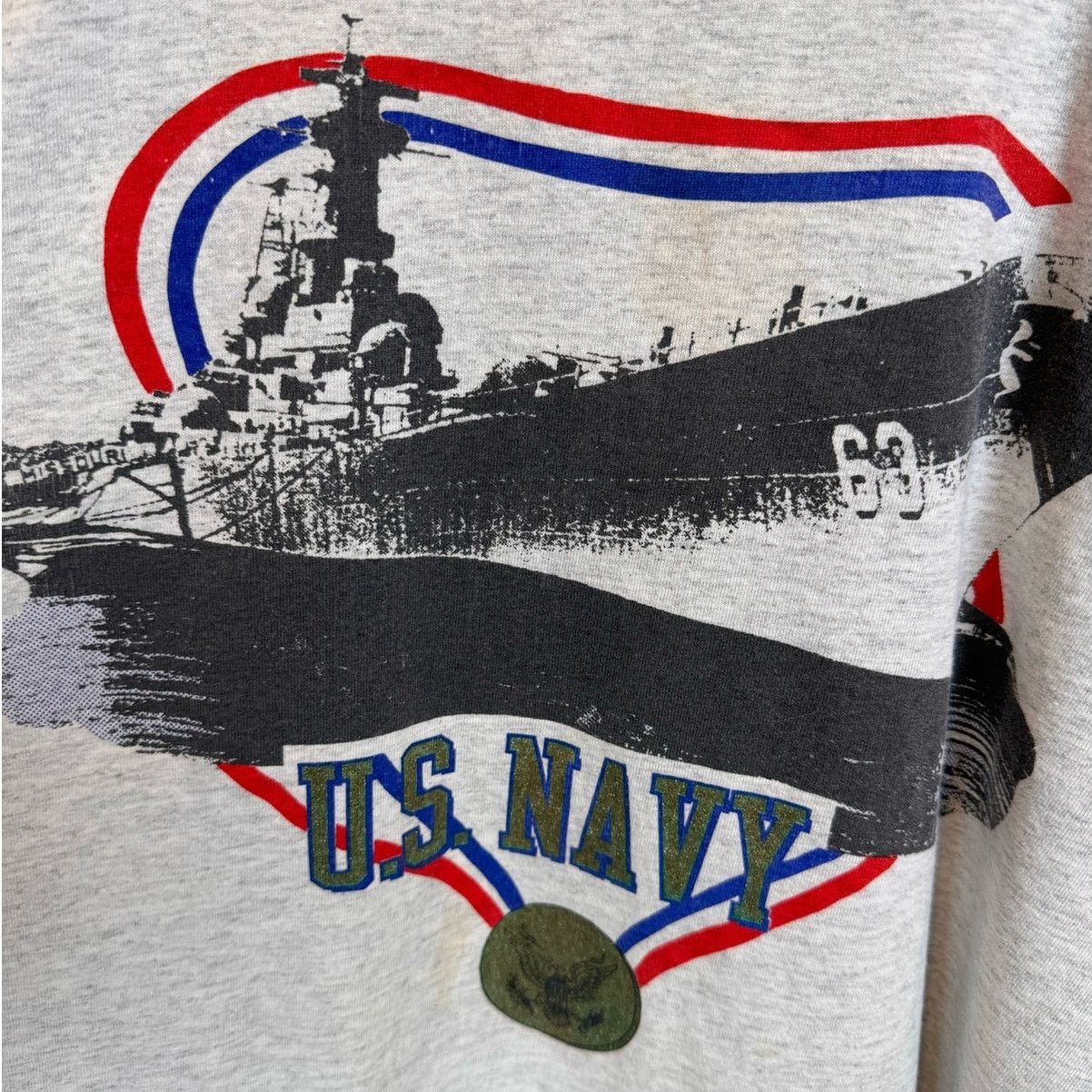 Tultex × Vintage VTG 90s US Navy T Shirt Sz XL Gray Military Single Stitch Size US XL / EU 56 / 4 - 7 Thumbnail