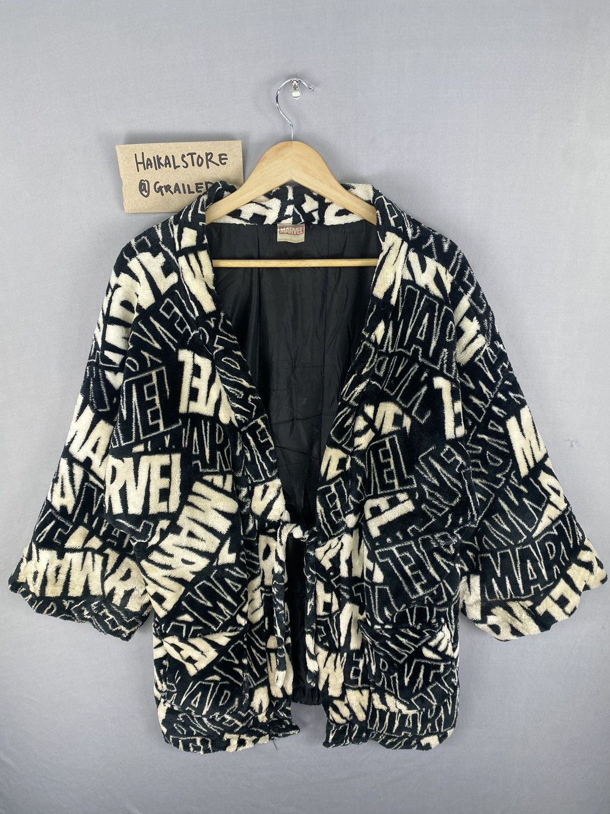 Japanese Brand Y2k Marvel Fullprint Fleece Kimono Jacket Size US L / EU 52-54 / 3 - 1 Thumbnail