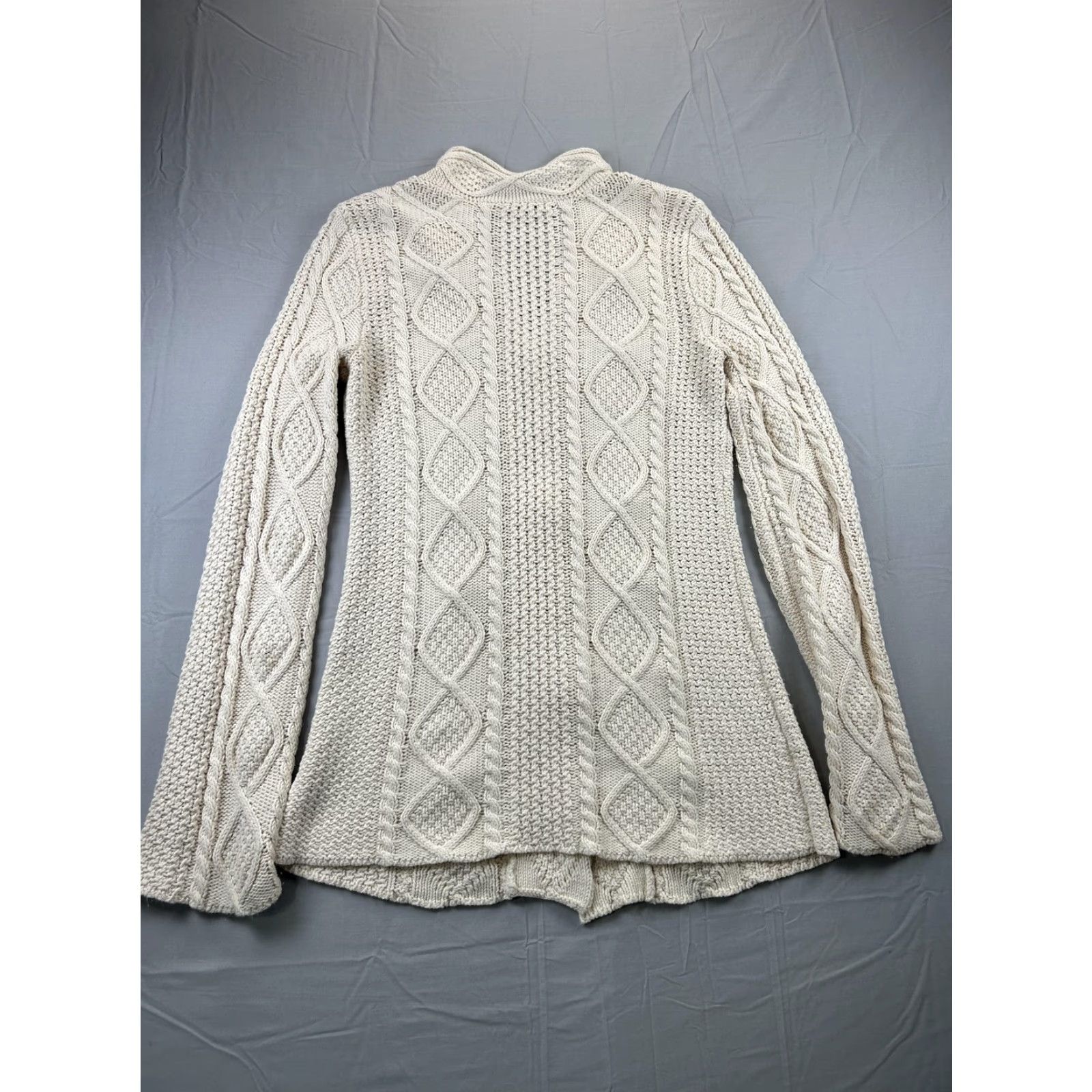 Free People Free People Sweater Cardigan Womens Large White Cable Knit Bell Sleeve Boho Casual Fall Winter Adult Large White Cable-Knit Cardigan Size L / US 10 / IT 46 - 2 Thumbnail