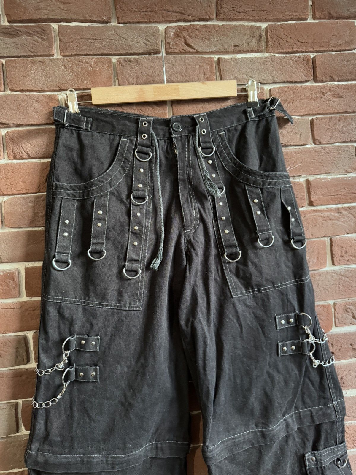 Japanese Brand Rare Dead Threads Bondage Zipper Cargo Pants Rave Techno L Size US 33 - 3 Thumbnail