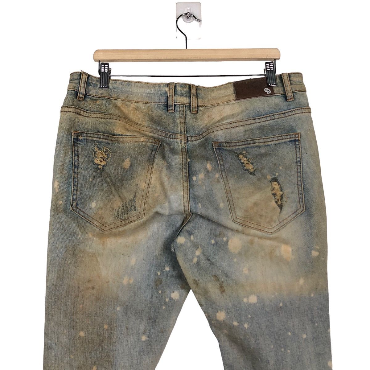 Japanese Brand 🔥Distressed Denim Skinny Punk Design Crysp Denim Japan Size US 34 / EU 50 - 8 Thumbnail