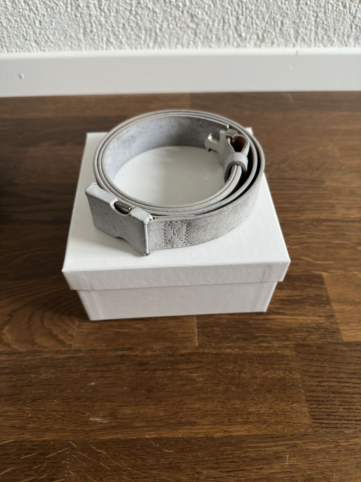 Pre-owned Maison Margiela Painted Belt In Grey
