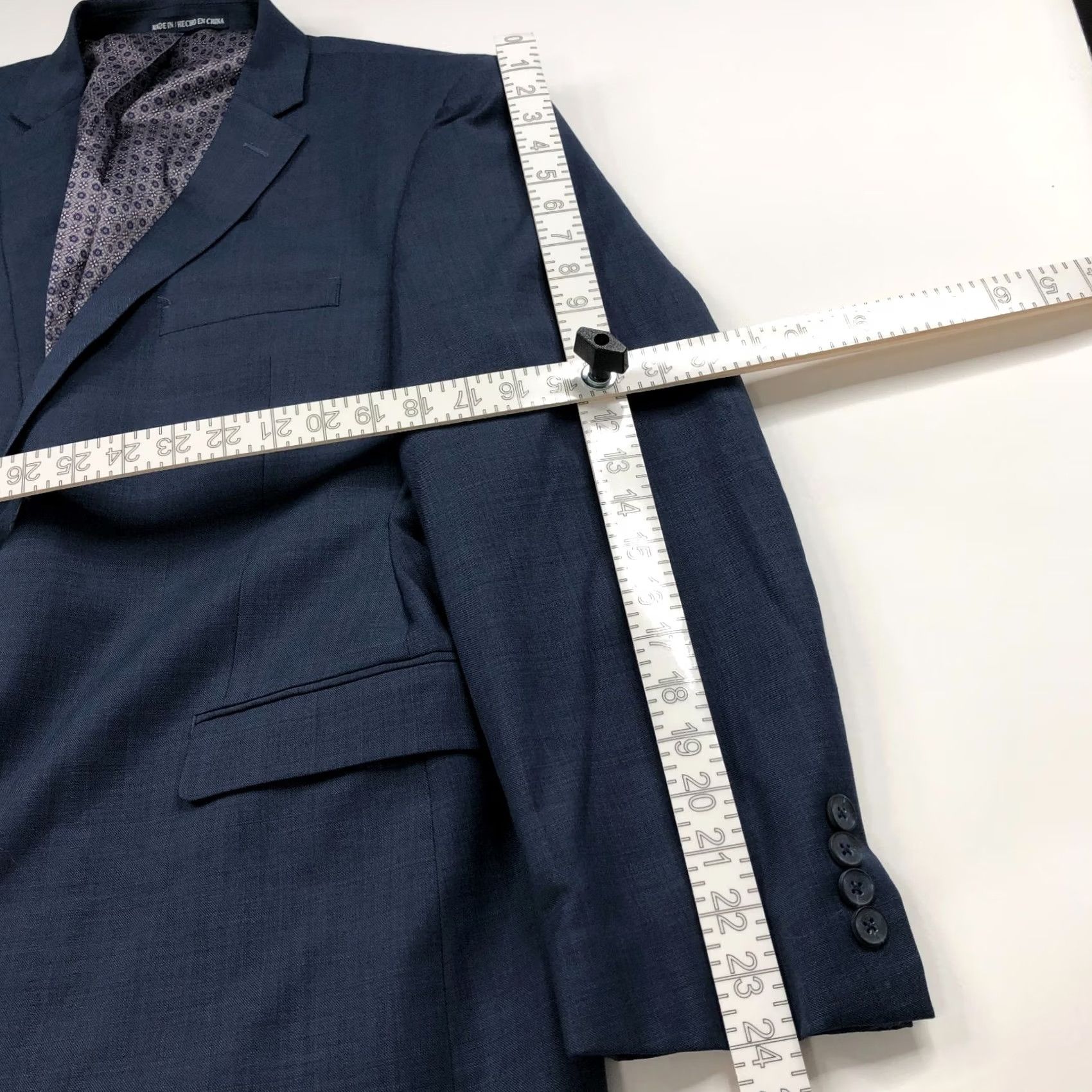 Vintage Penguin By Munsingwear Blazer Wool Blend 44R Blue Notch Lapel Double-Vented Regular Single-Breasted 2-Button Mens Jacket Coat Suit Blazer Vintage No Size 44R - 6 Thumbnail