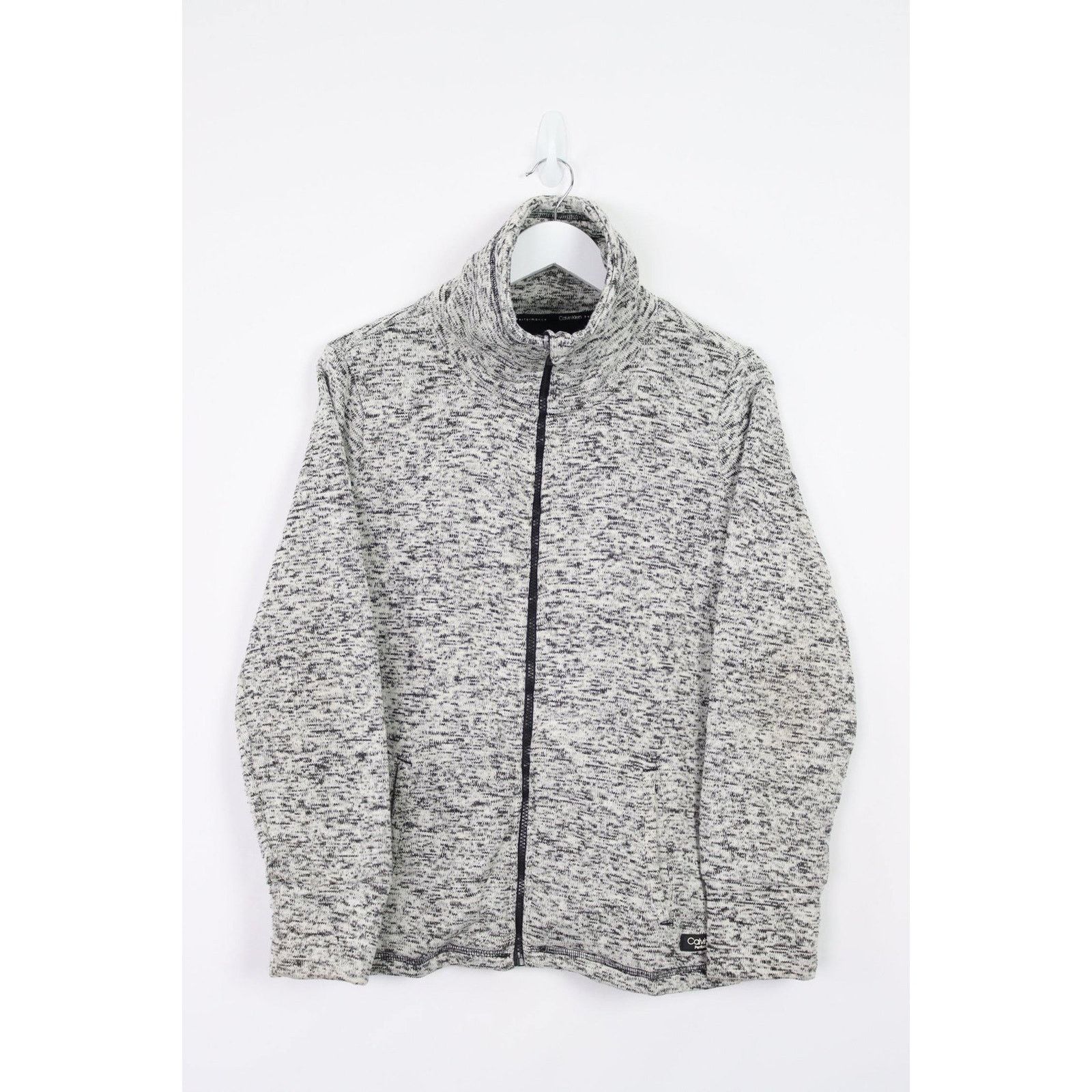Calvin Klein Calvin Klein | Marble Black White Logo Fleece Jacket | Med Size M / US 6-8 / IT 42-44 - 1 Thumbnail
