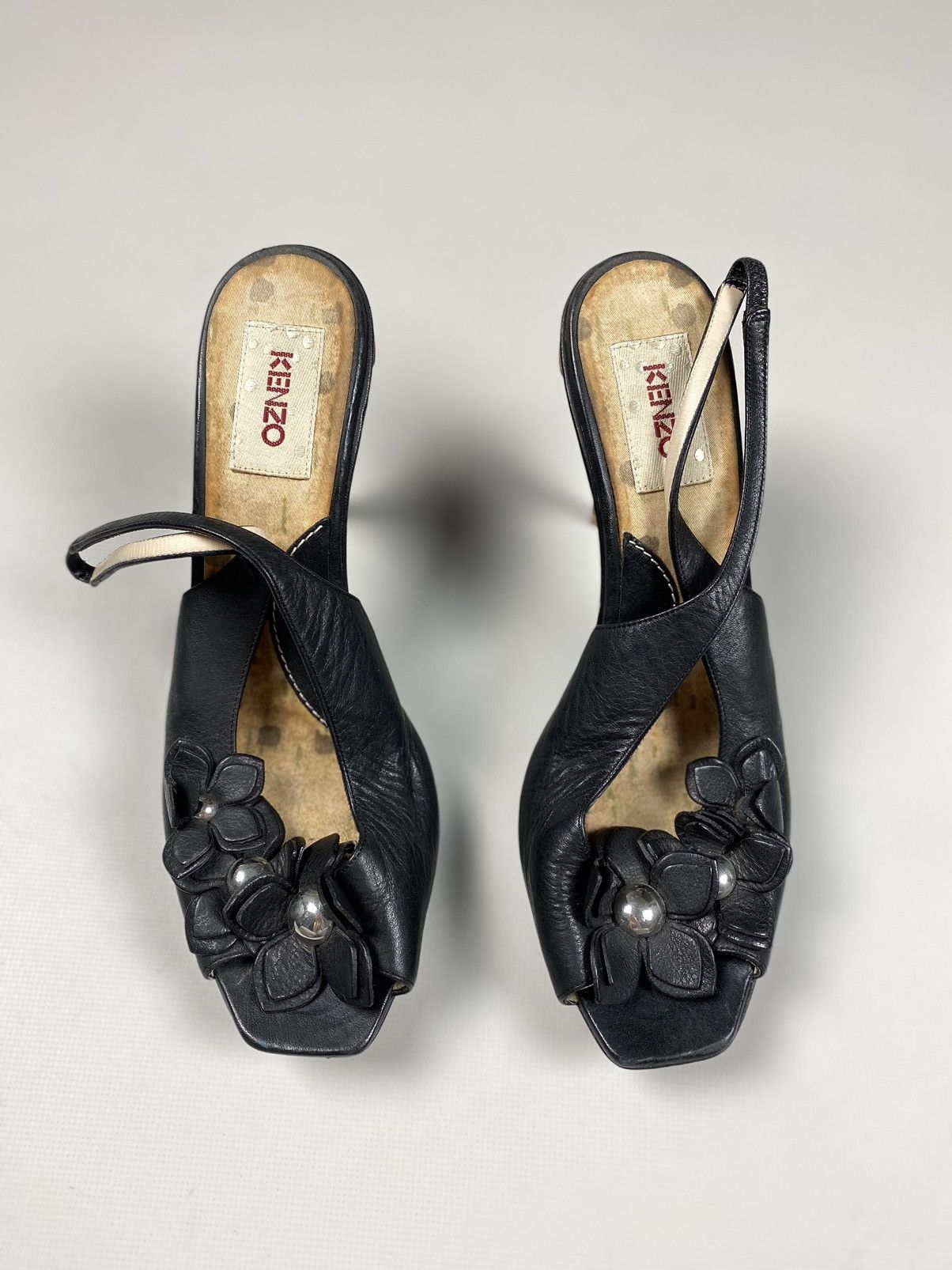 Kenzo × Vintage Kenzo vintage ladies leather heels size 39 Size US 8.5 / IT 38.5 - 5 Thumbnail