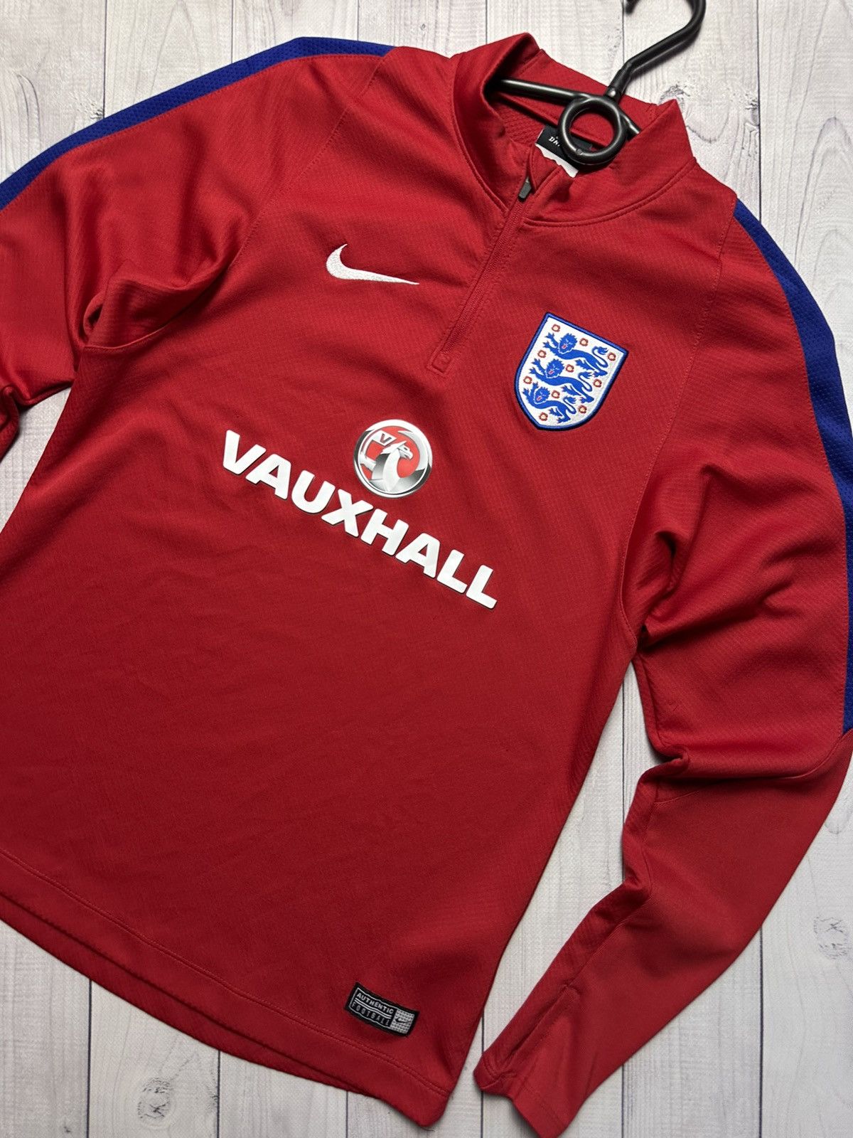 Nike × Vintage Vintage England soccer sweatshirt track jacket size S red Size US S / EU 44-46 / 1 - 2 Thumbnail