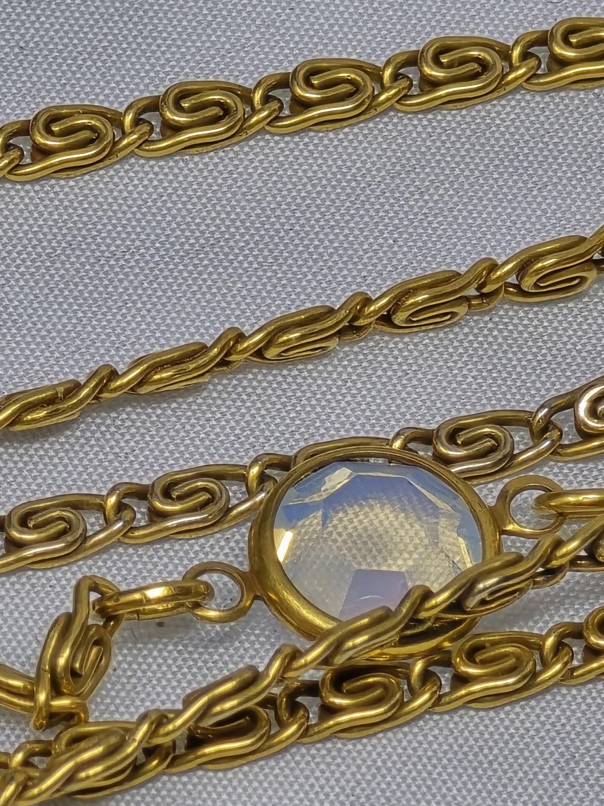 Other Vintage Goldette Multi Strand Necklace w/ Opaline Pendant Size ONE SIZE - 9 Thumbnail