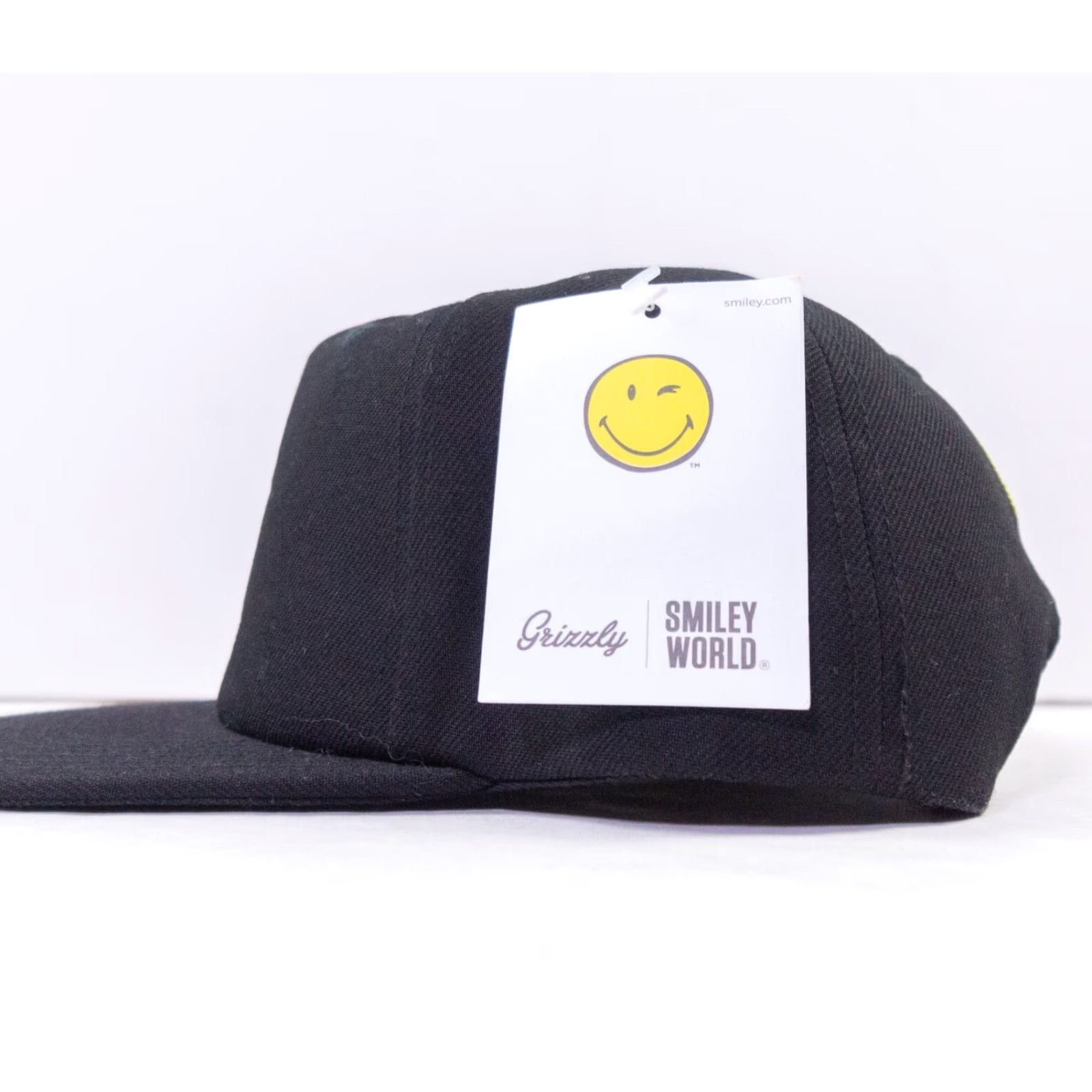 Vintage GRIZZLY Snapback Hat One Size Black Smiley World Skateboard Streetwear Mens Size ONE SIZE - 4 Thumbnail