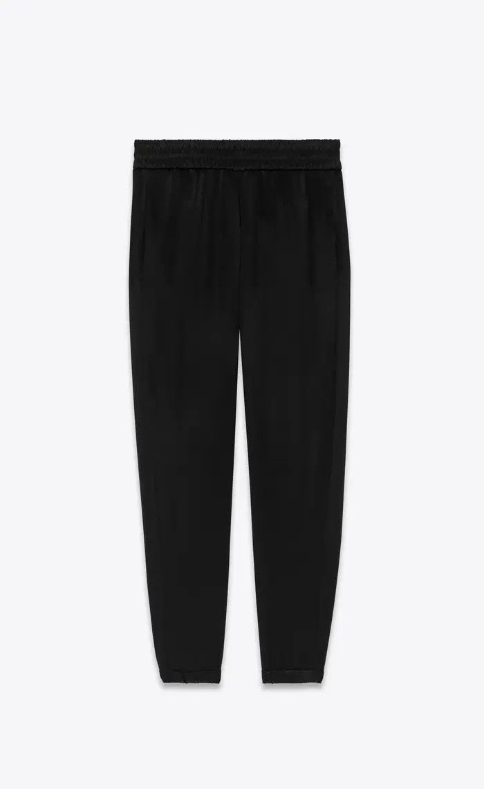 Saint Laurent Paris o1bcso1str1124 Slim Fit Sweatpants In Crepe Satin in Black Size US 38 / EU 54 - 1 Thumbnail