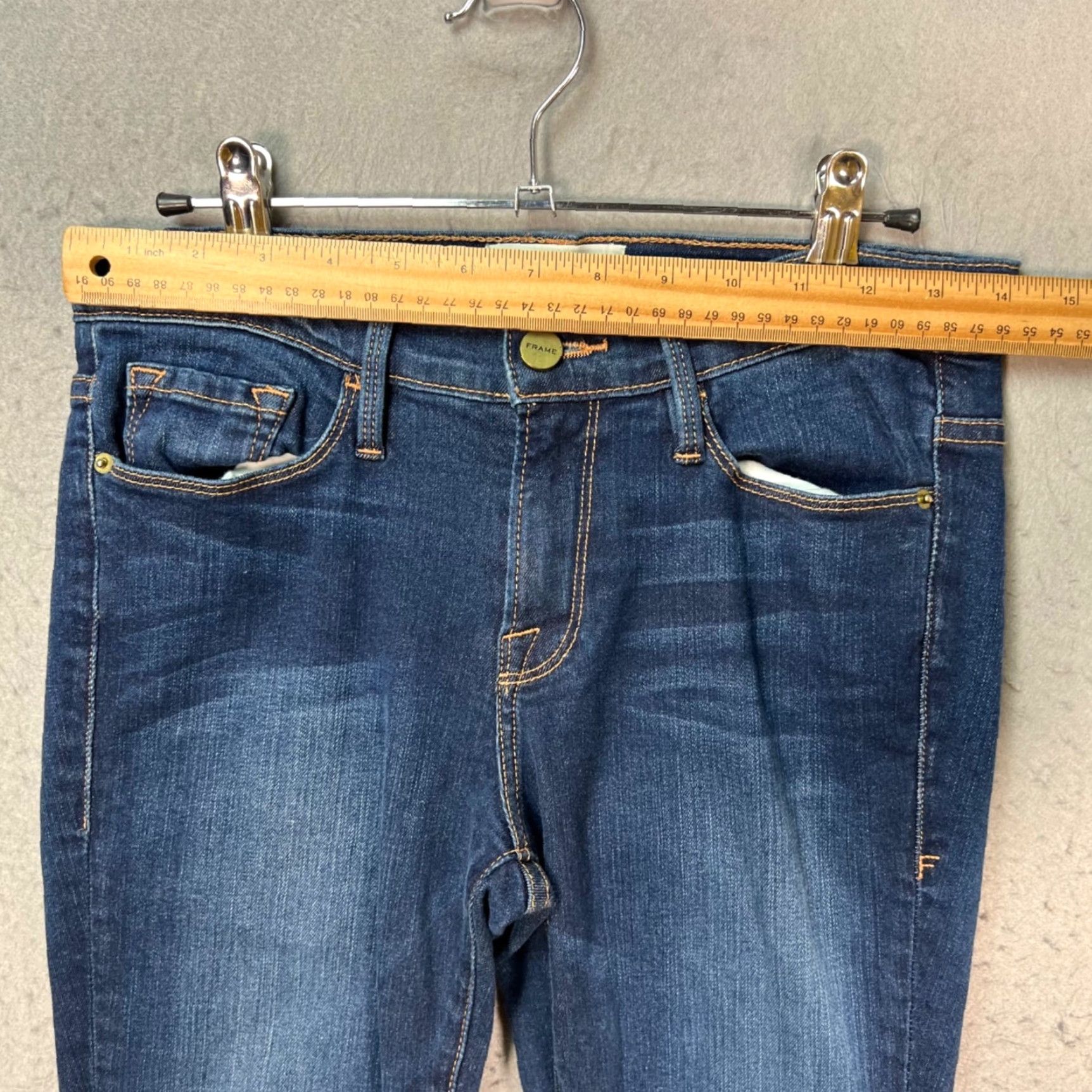 Frame FRAME Jeans Women's 28 Le Skinny De Jeanne Mid Rise Stretch Denim Pants Blue 5-Pocket Design Size 28" / US 6 / IT 42 - 6 Thumbnail