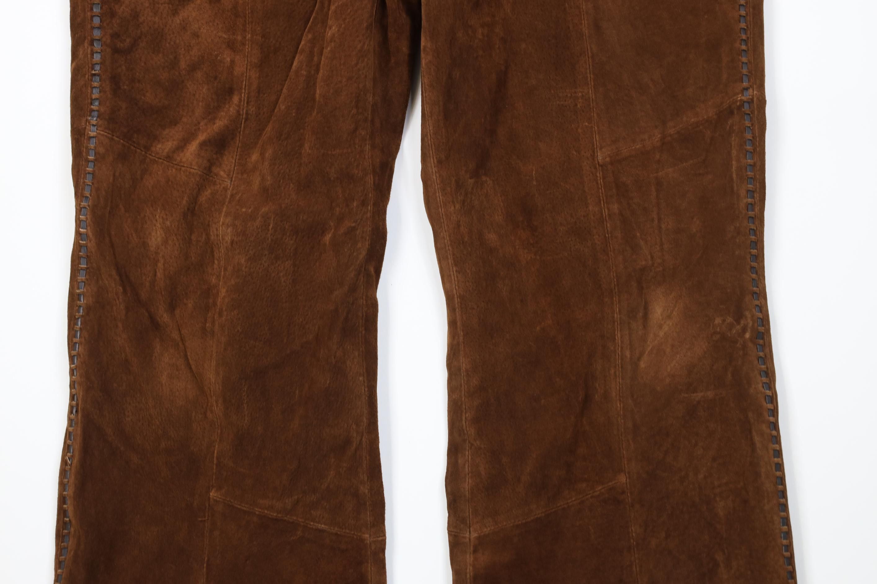 Vintage Vintage 90s Y2K Venus Williams Tennis Suede Leather Pants Size 34" / US 12 / IT 48 - 3 Thumbnail