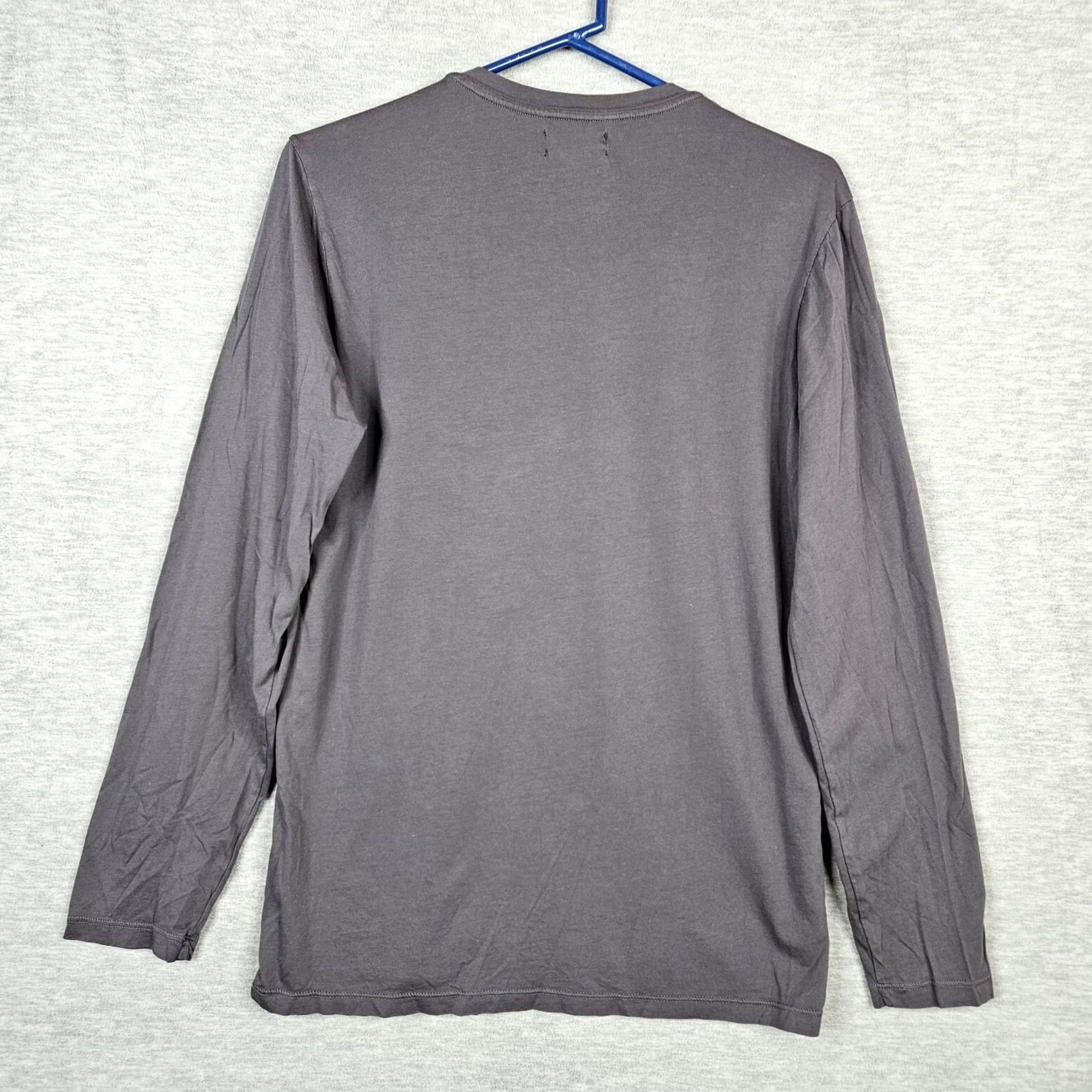 Velvet Velvet by Graham & Spencer Men’s Dark Gray Long Sleeve Tee S Crew Neck Cotton Jersey Logo Regular Fit Vintage: No Size US S / EU 44-46 / 1 - 2 Thumbnail
