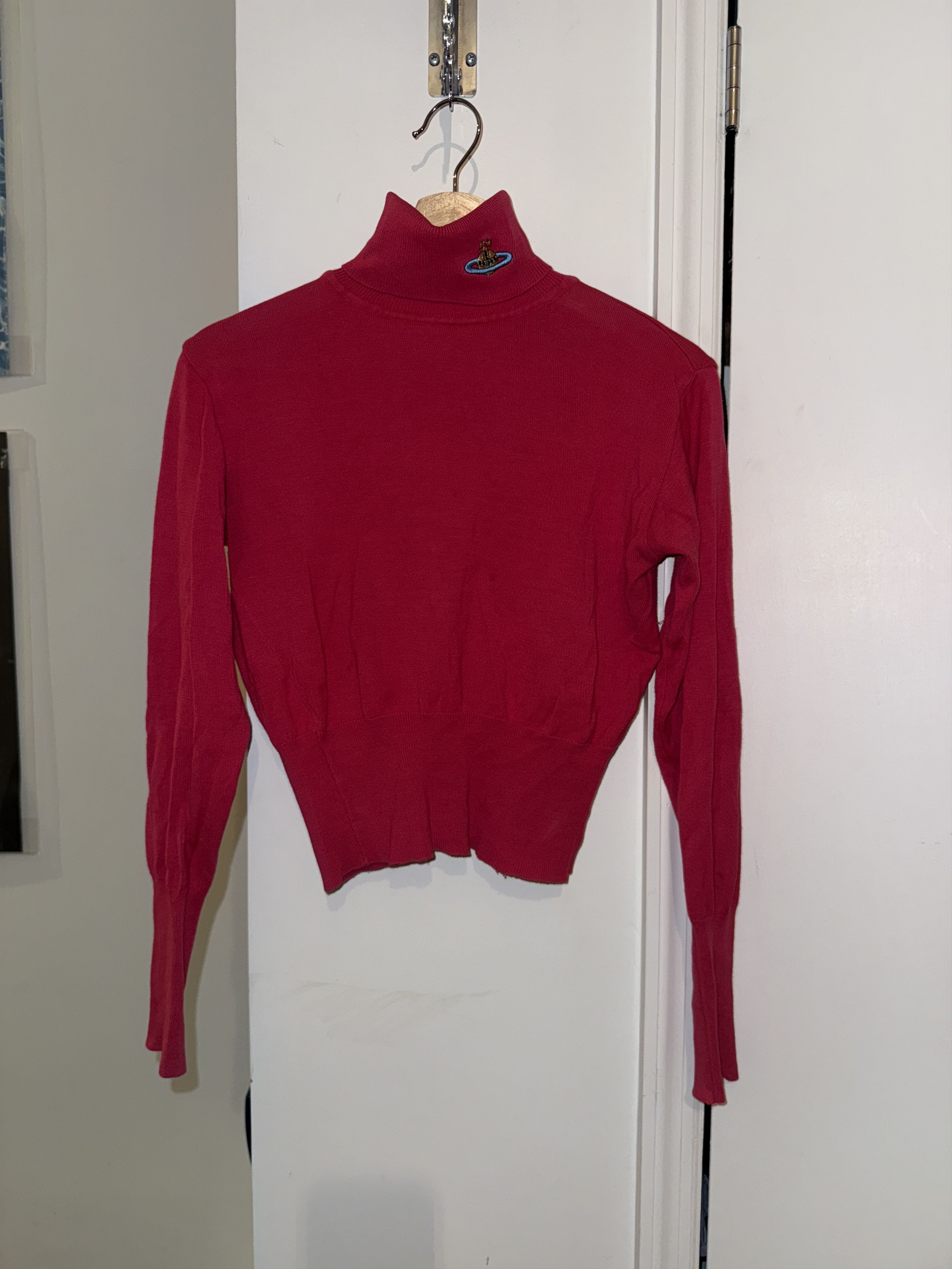 Vivienne Westwood 90's Fuchsia Pink Orb Turtleneck Sweater