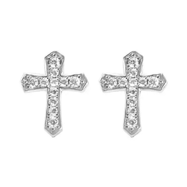 Japanese Brand × Vintage Men's stud earrings in the form of crosses with stones Size ONE SIZE - 4 Thumbnail
