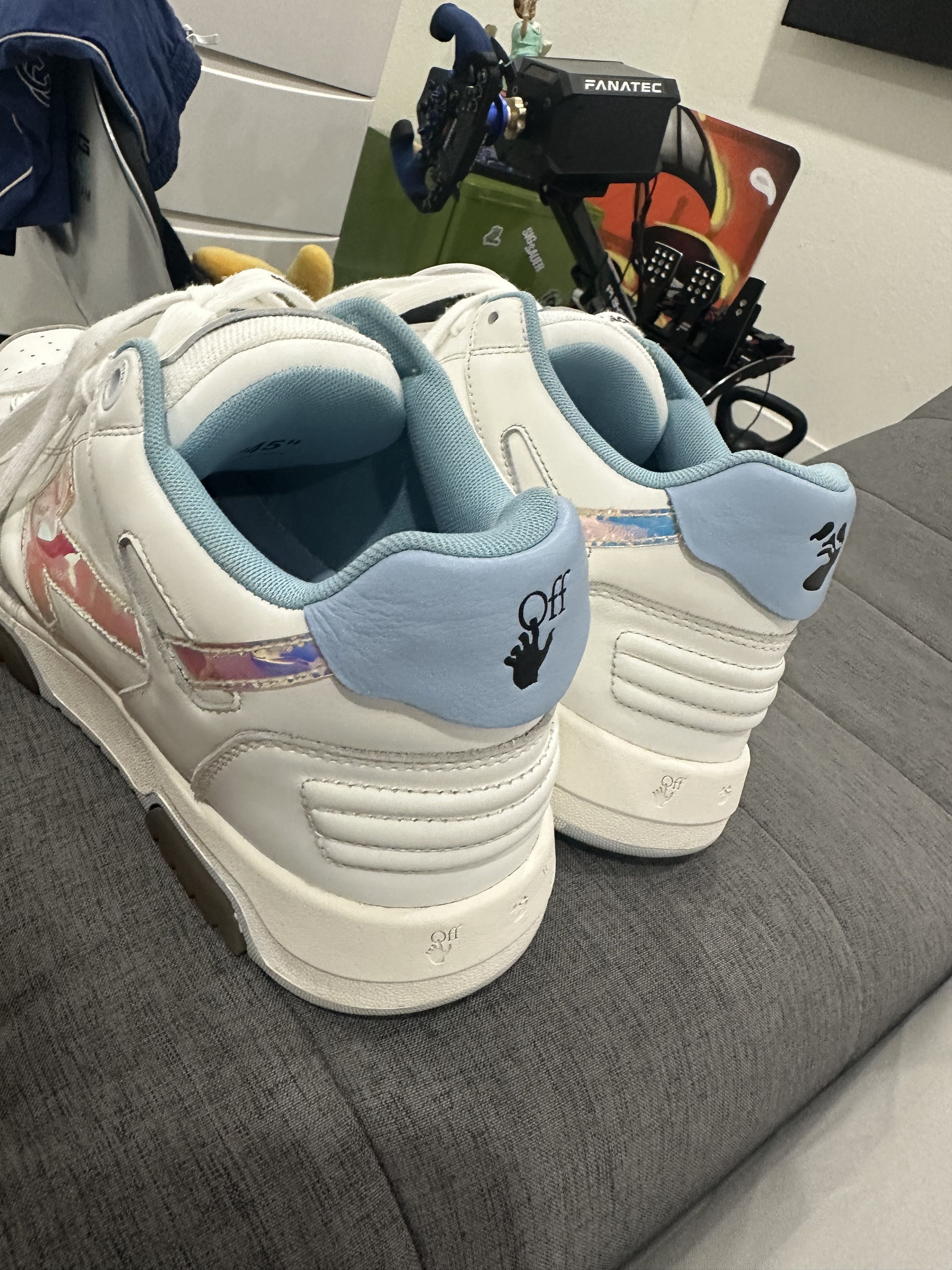 Off-White Off White Out Of Office White Iridescent Sneakers Size US 12 / EU 45 - 3 Thumbnail