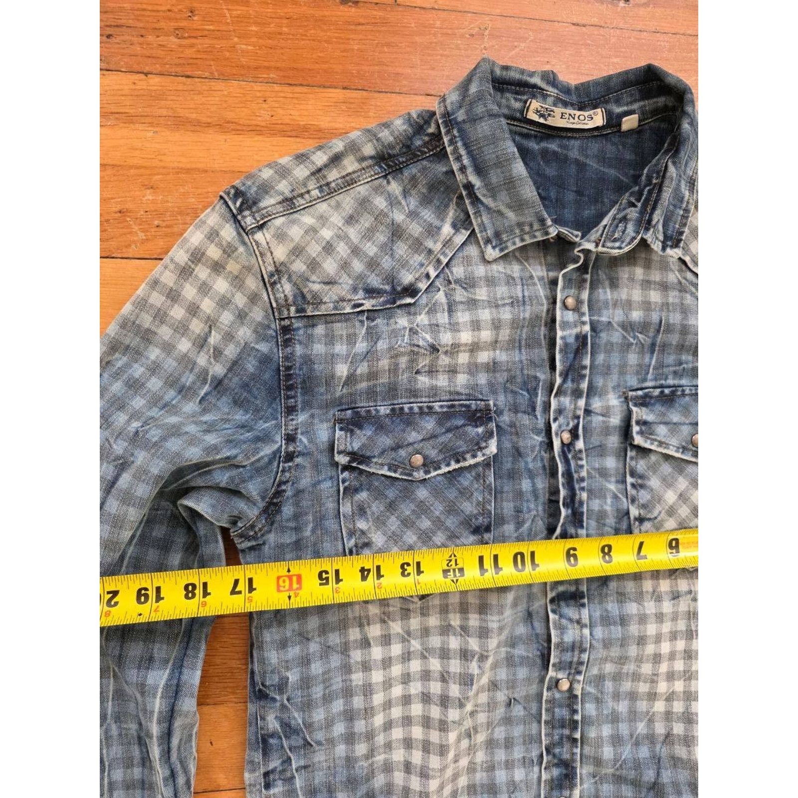 & Other Stories ENOS Men's stylish blue checked denim Medium A001617 Size US M / EU 48-50 / 2 - 3 Thumbnail