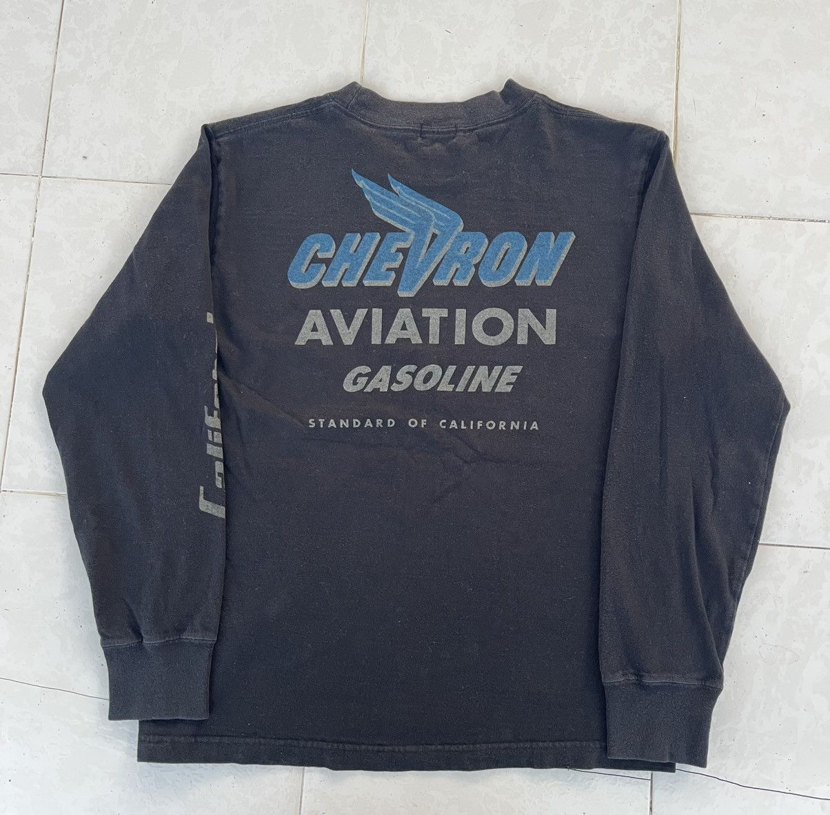 Buzz Rickson's Vintage 90's Buzz Rickson Chevron Aviation Gasoline Shirt T Size US S / EU 44-46 / 1 - 15 Thumbnail