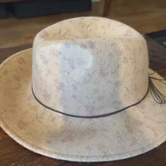 Other Hat Wool Hat Tan Women's Hat Brown Bow Detail Size ONE SIZE - 2 Thumbnail