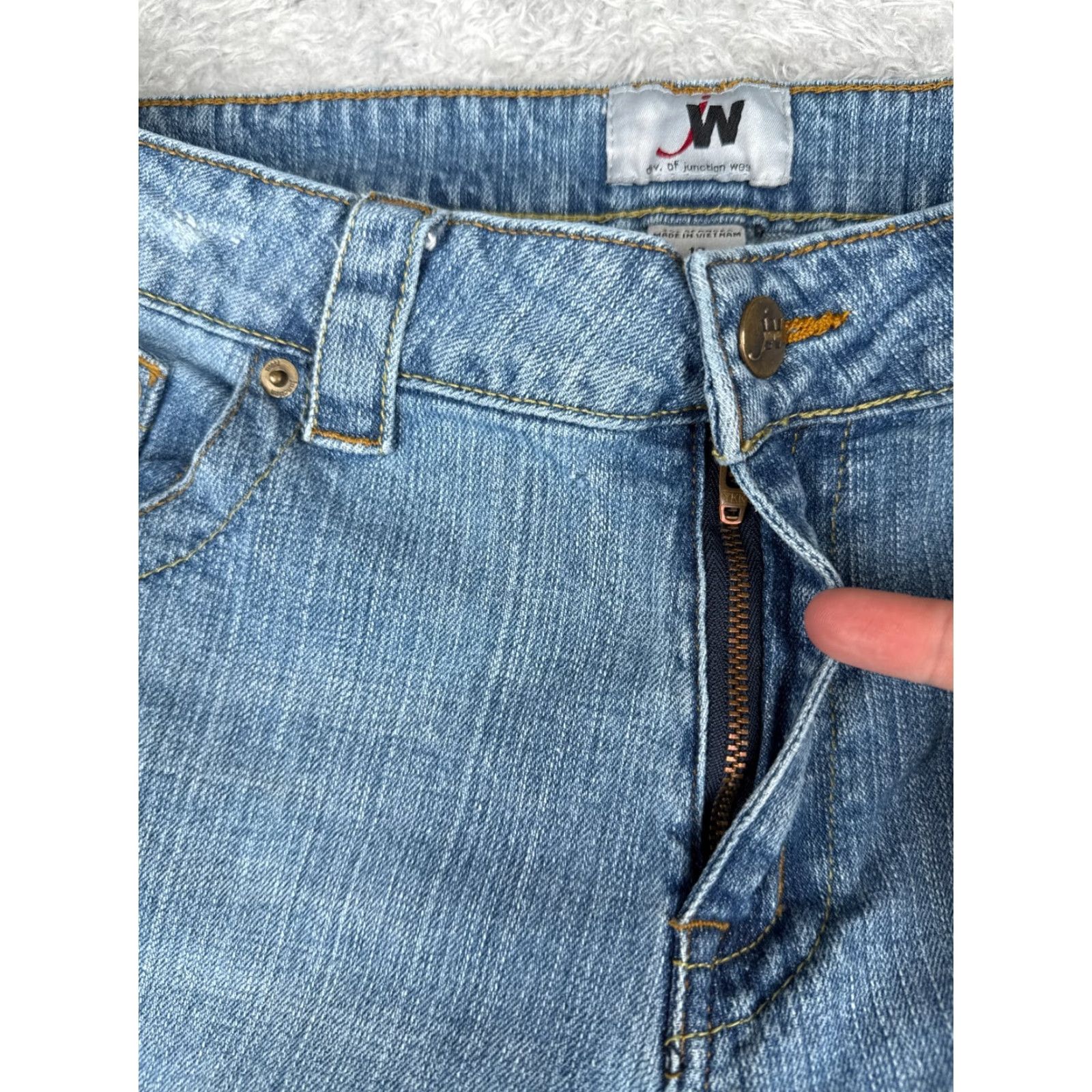 Vintage Junction West Jeans Womens 12 Blue Denim Bootcut Mid Rise Cotton Blend 32x31 Jeans Womens Size 34" / US 12 / IT 48 - 5 Thumbnail
