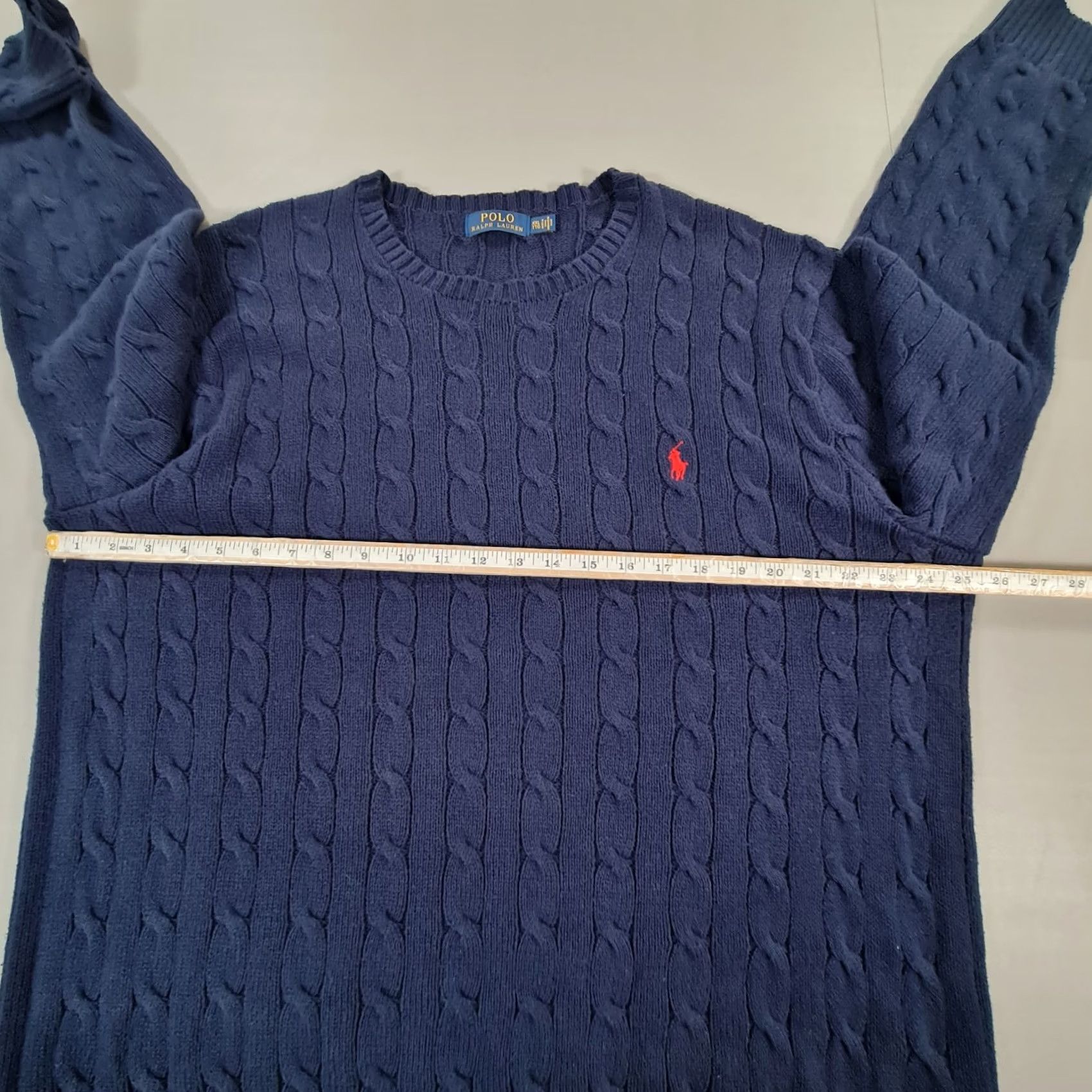 Polo Ralph Lauren Polo Ralph Lauren Jumper Mens Cable-Knit Cotton Pullover Navy Blue XXL Crew Neck Size US XXL / EU 58 / 5 - 4 Thumbnail