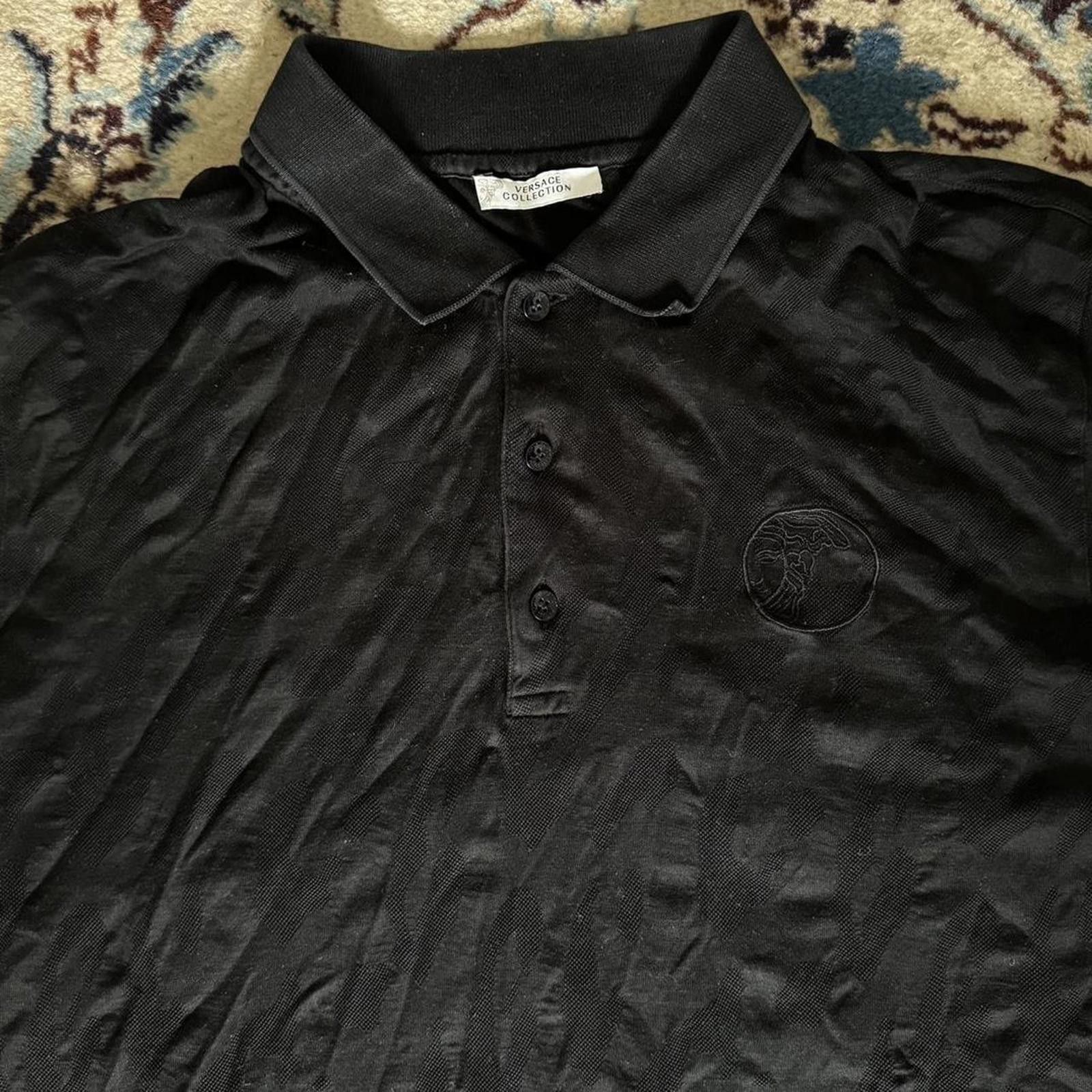Versace Black on Black cheetah print Versace Polo shirt Size US M / EU 48-50 / 2 - 3 Thumbnail