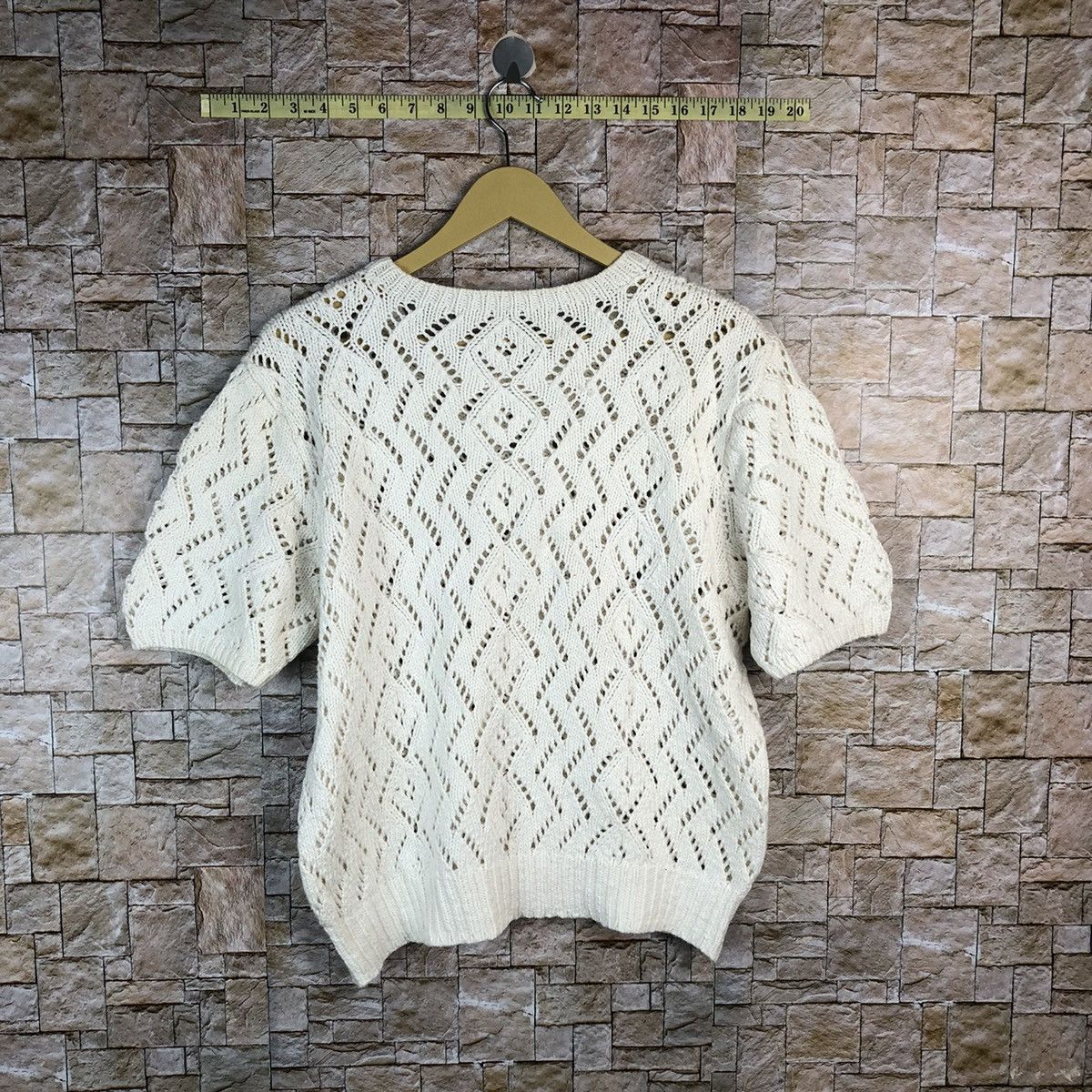 Japanese Brand × Vintage Japanese Brand White crochet mesh net Knitwear #A857 Size S / US 4 / IT 40 - 11 Thumbnail
