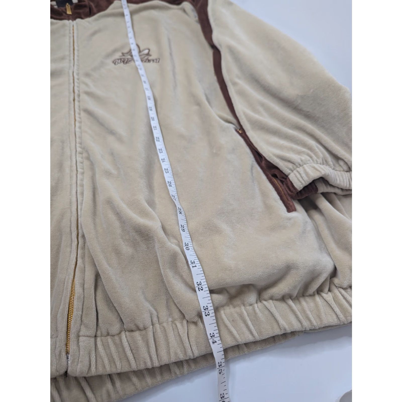 Velour VINTAGE Al Wissam Tracksuit Velour Brown Beige 3XL Men Hip Hop Streetwear Jacket Pants Set Velour Insulated Long Sleeve Brown Big & Tall Mens Size US 39 - 6 Thumbnail