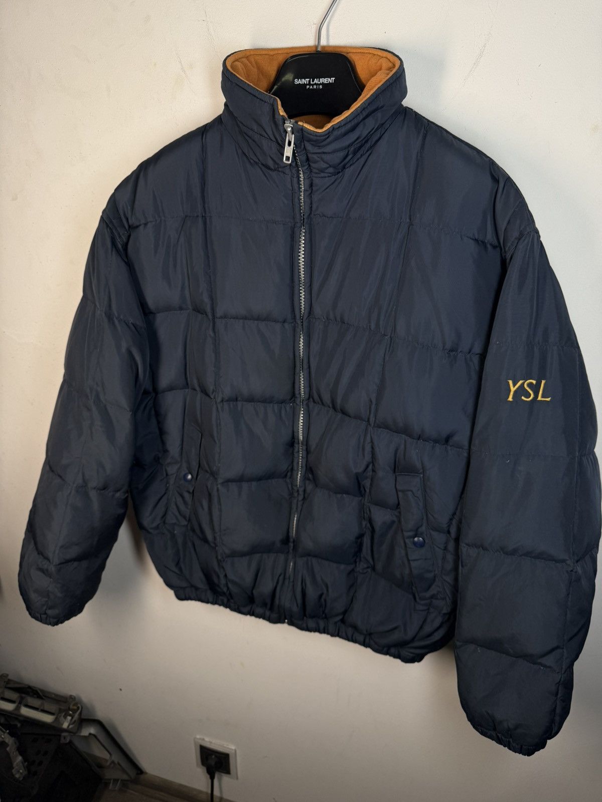 Yves Saint Laurent Puffer YSL Down Jacket Winter Blue Bomber Zip Up Size US M / EU 48-50 / 2 - 15 Thumbnail