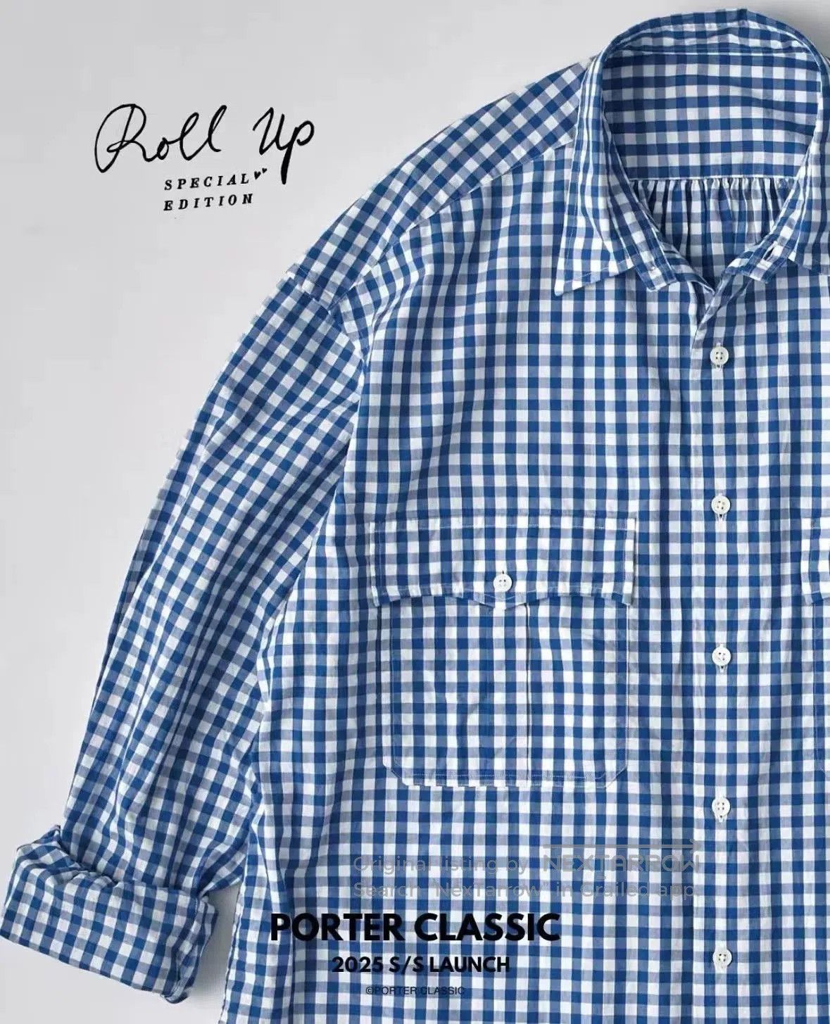 Porter Classic Porter Classic Roll Up Gingham Shirt. Size US L / EU 52-54 / 3 - 1 Thumbnail