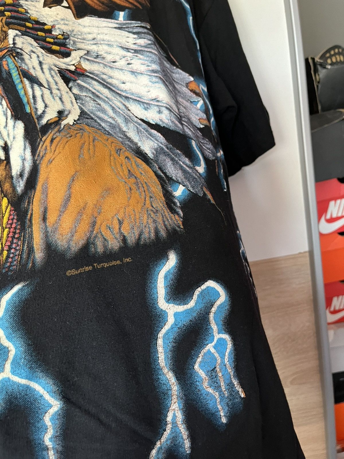 Tribal Streetwear × Vintage VTG 90’s Single Stitch American Thunder Tee Lightning Rare Size US XXL / EU 58 / 5 - 3 Thumbnail