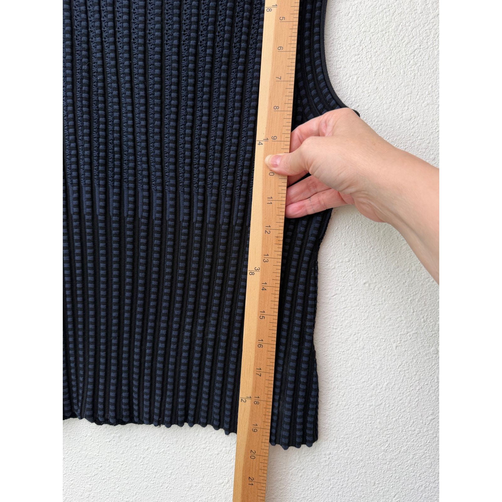 Theory Theory Black Blue Ribbed Sleeveless Mock Neck Knit Top US S Size S / US 4 / IT 40 - 12 Thumbnail