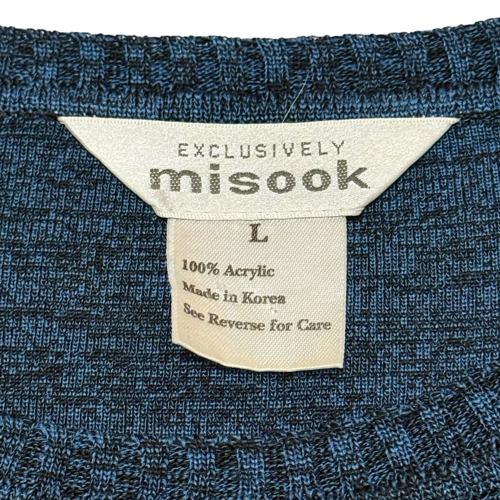 Other Misook Tank Top Sleeveless Knit Blue & Black Basics Large Size L / US 10 / IT 46 - 3 Thumbnail