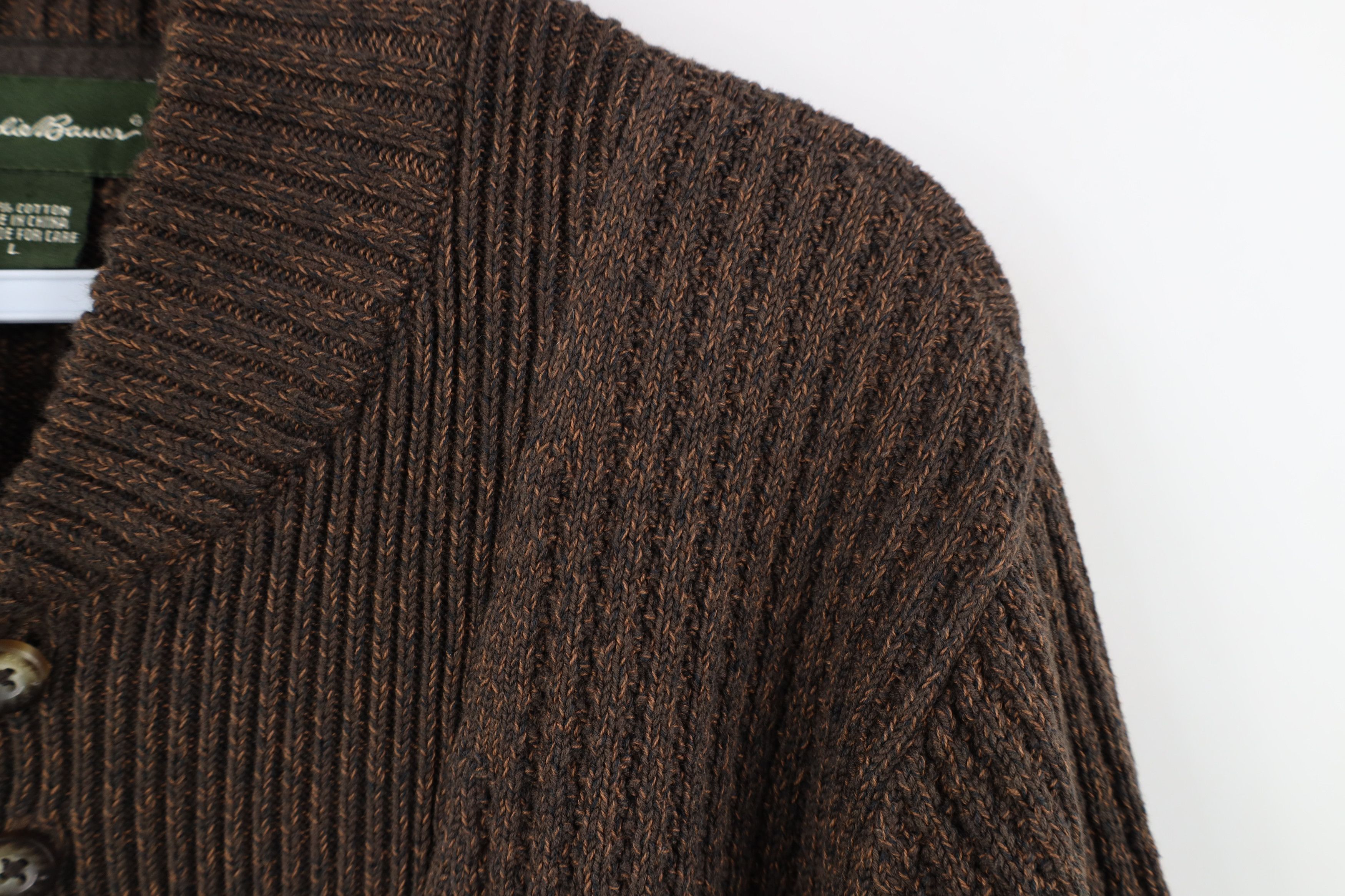 Eddie Bauer Vintage Eddie Bauer Cotton Ribbed Knit Henley Sweater Brown Size US L / EU 52-54 / 3 - 8 Thumbnail